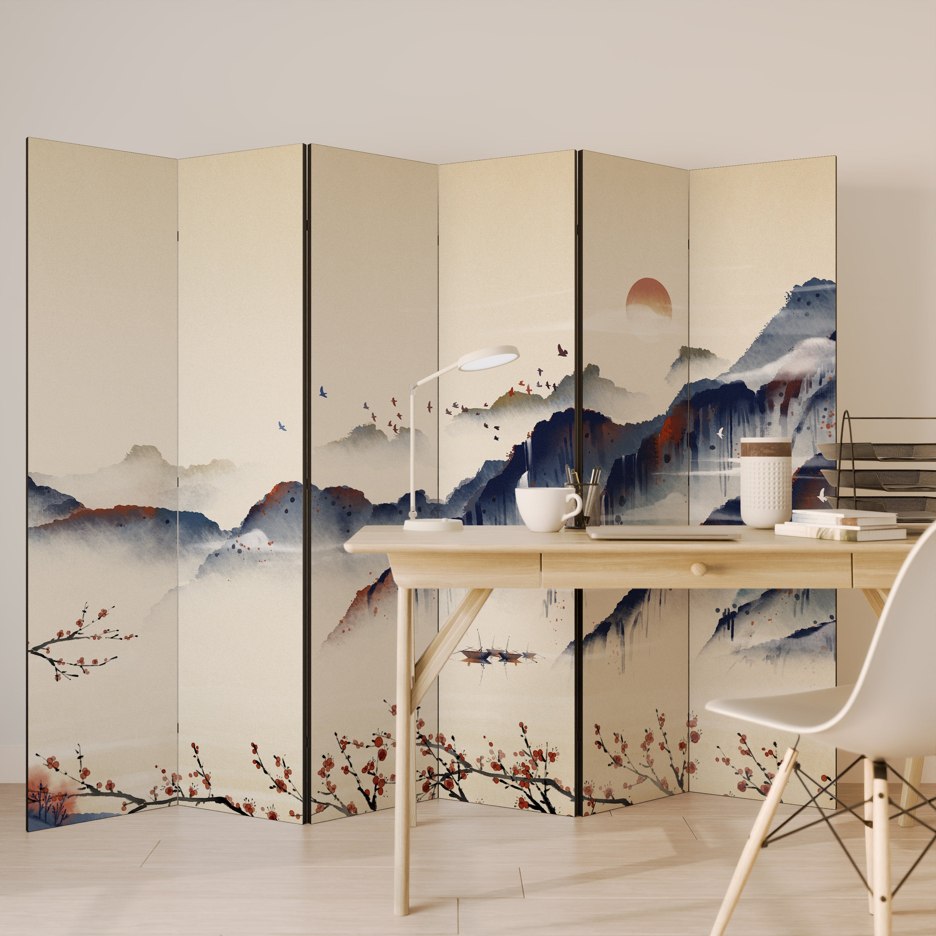 ORIENTAL LANDSCAPE Dekoracyjny parawan 6-skrzydłowy