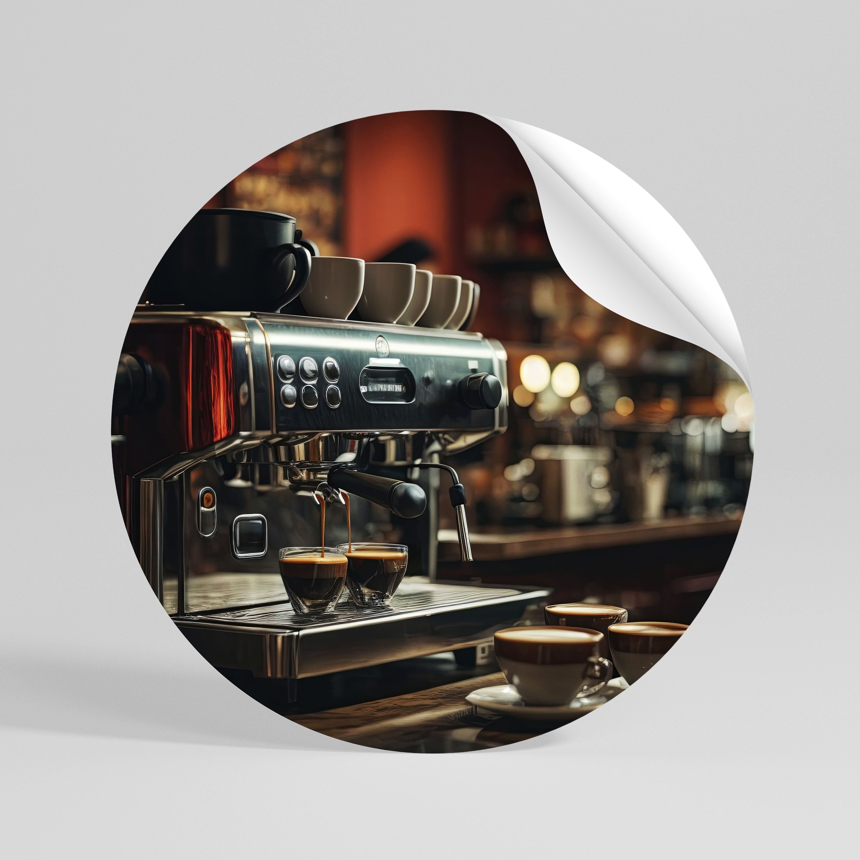 BARISTA’S DREAM MACHINE Naklejka - okrągła