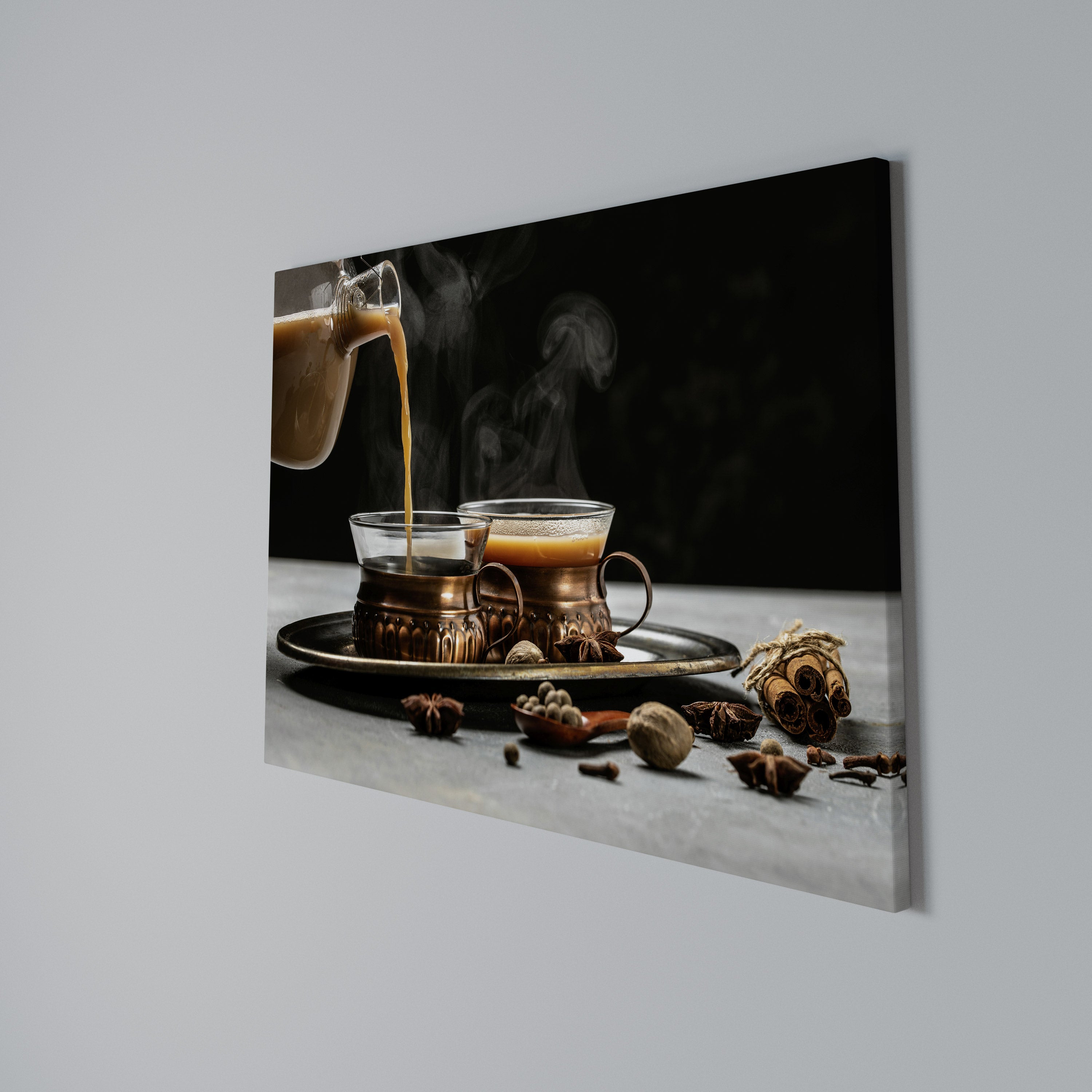 STEAMING SIPS OF SERENITY Poziomy obraz na płótnie