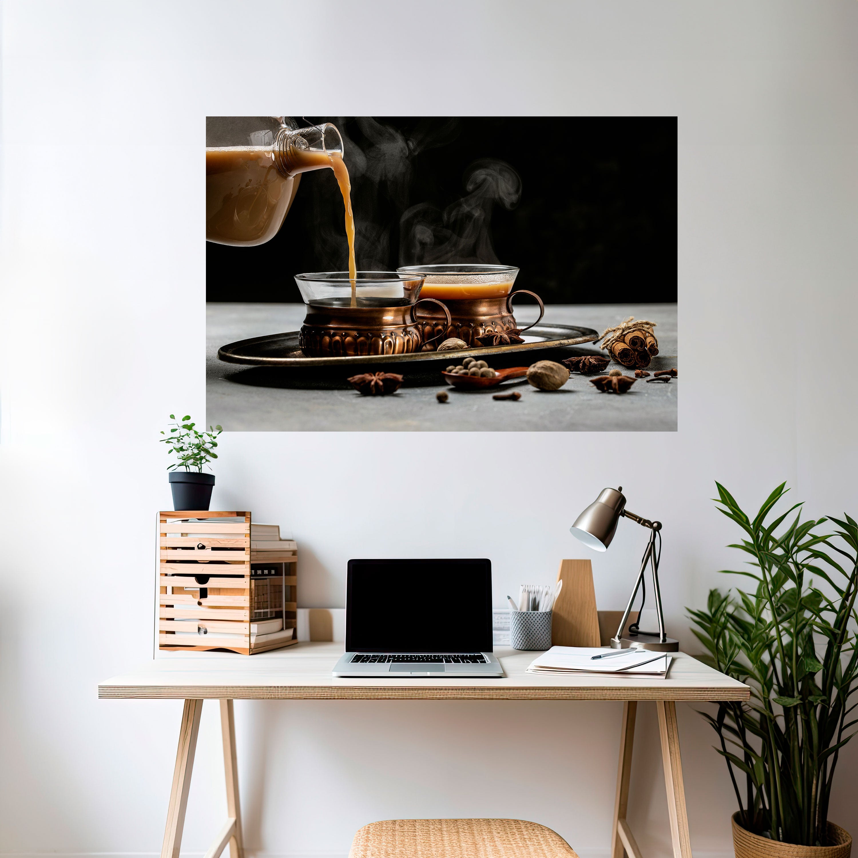 STEAMING SIPS OF SERENITY Naklejka/Plakat poziomy