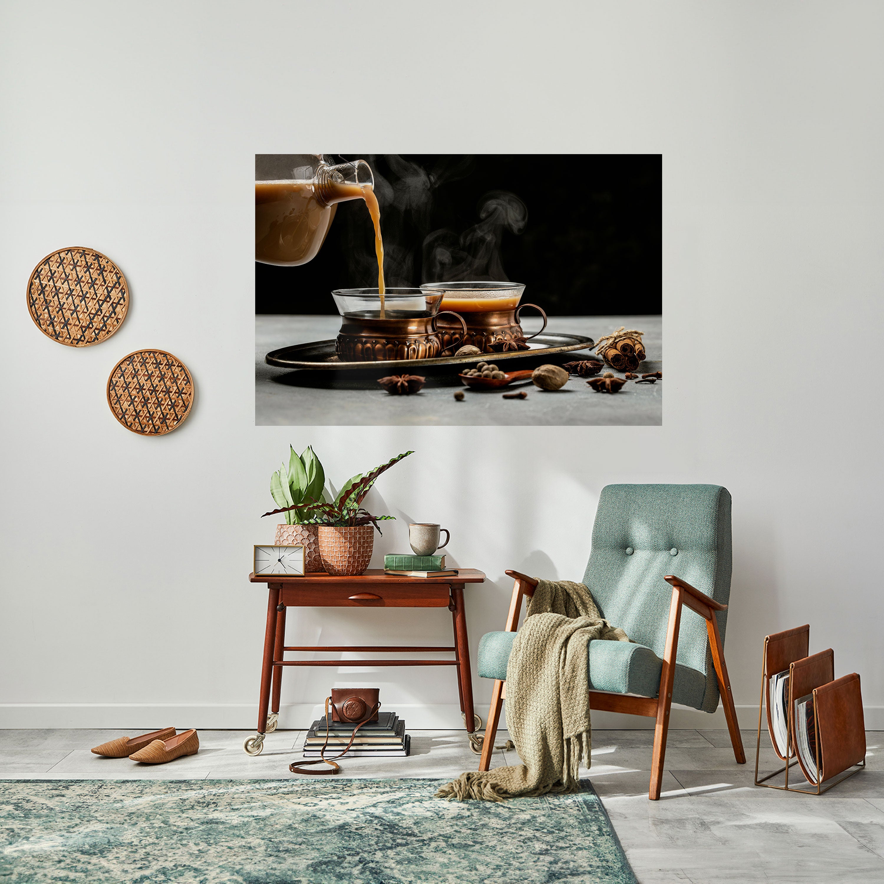 STEAMING SIPS OF SERENITY Naklejka/Plakat poziomy
