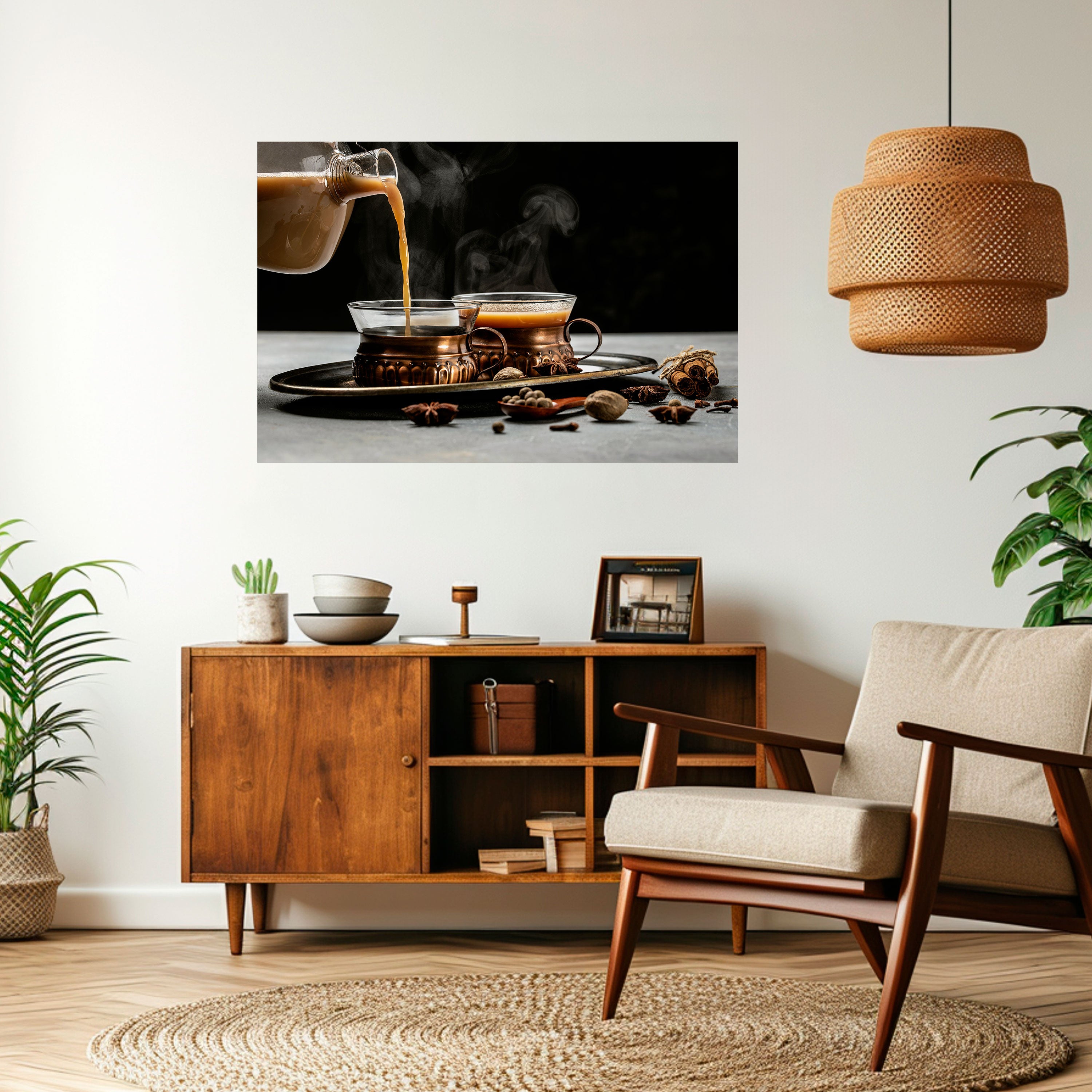 STEAMING SIPS OF SERENITY Naklejka/Plakat poziomy