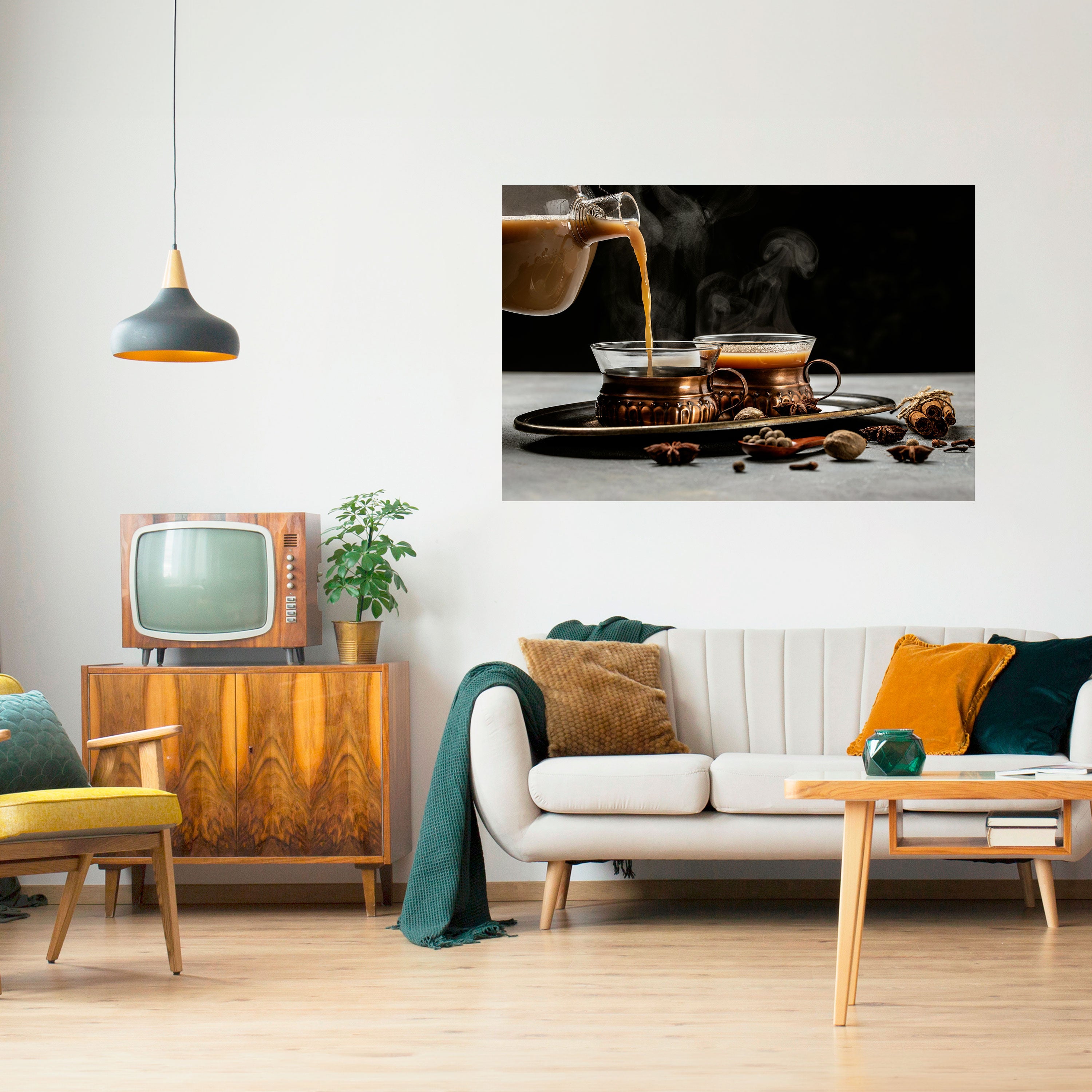 STEAMING SIPS OF SERENITY Naklejka/Plakat poziomy
