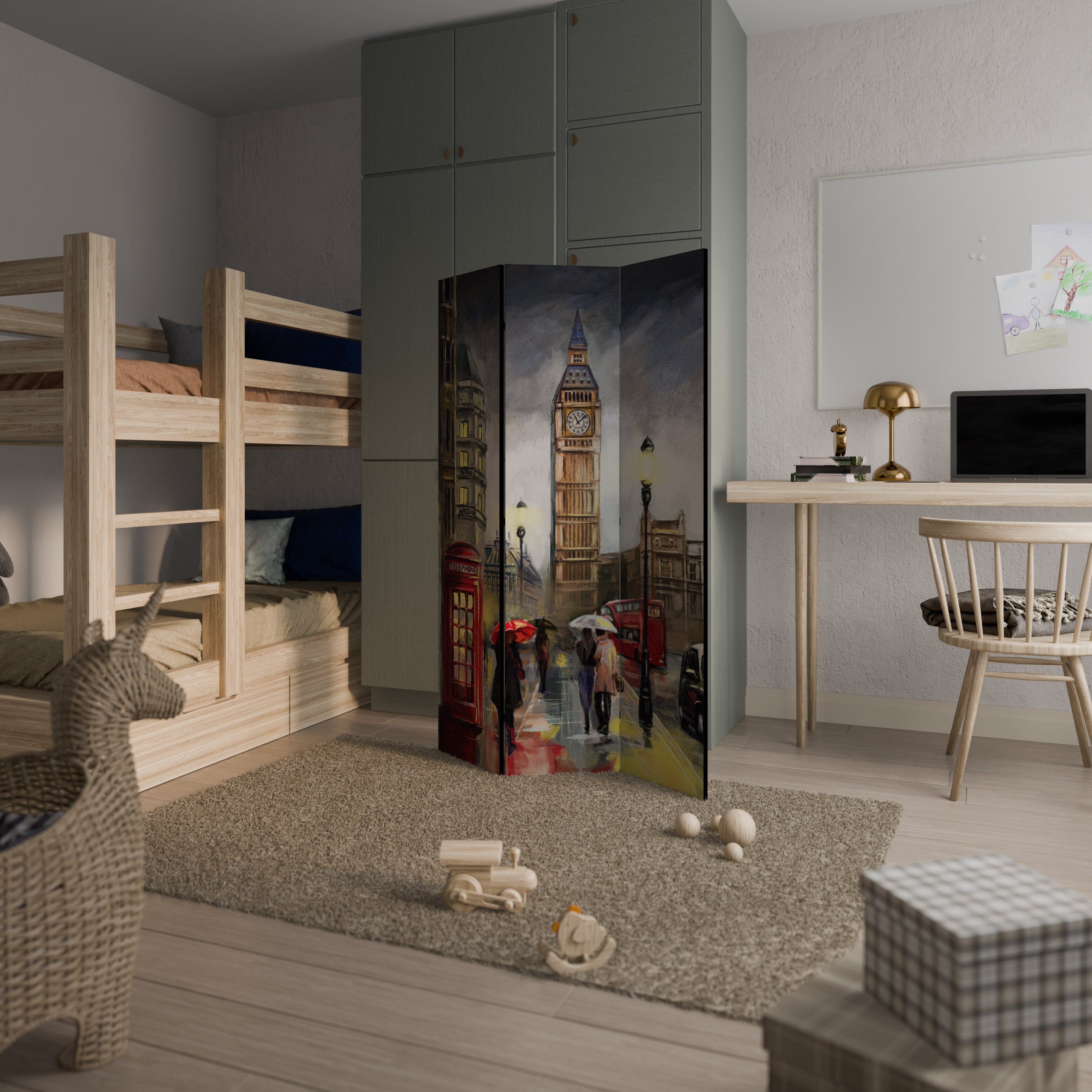 LONDON'S TIMELESS VIBES Dekoracyjny parawan 3-skrzydłowy