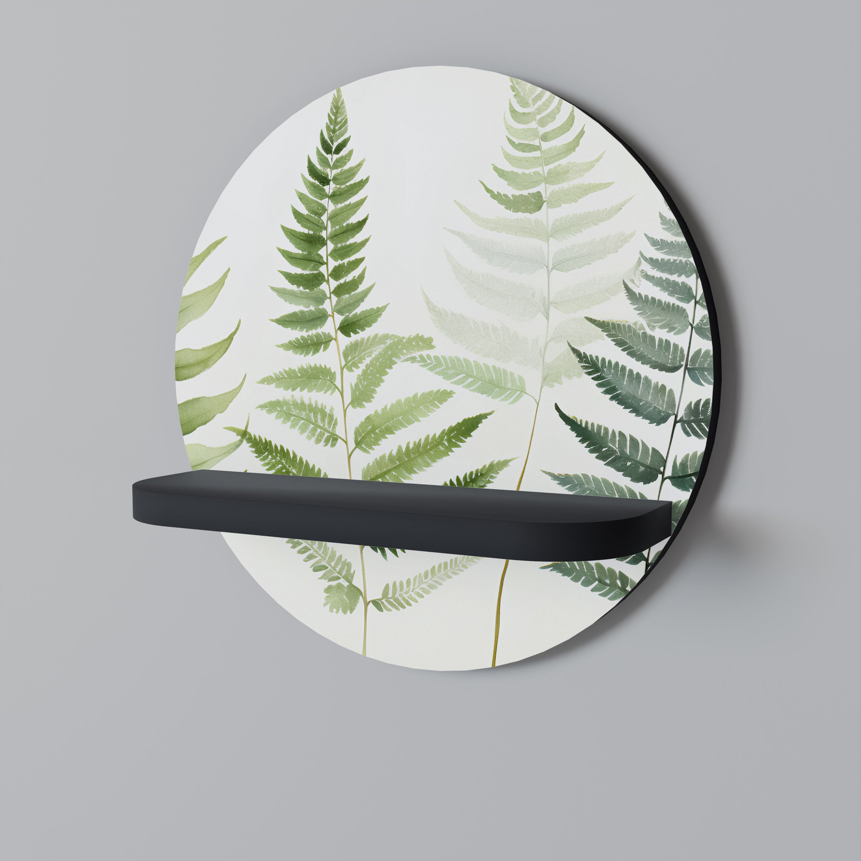 FERN MAJESTY Półka okrągła Czarna
