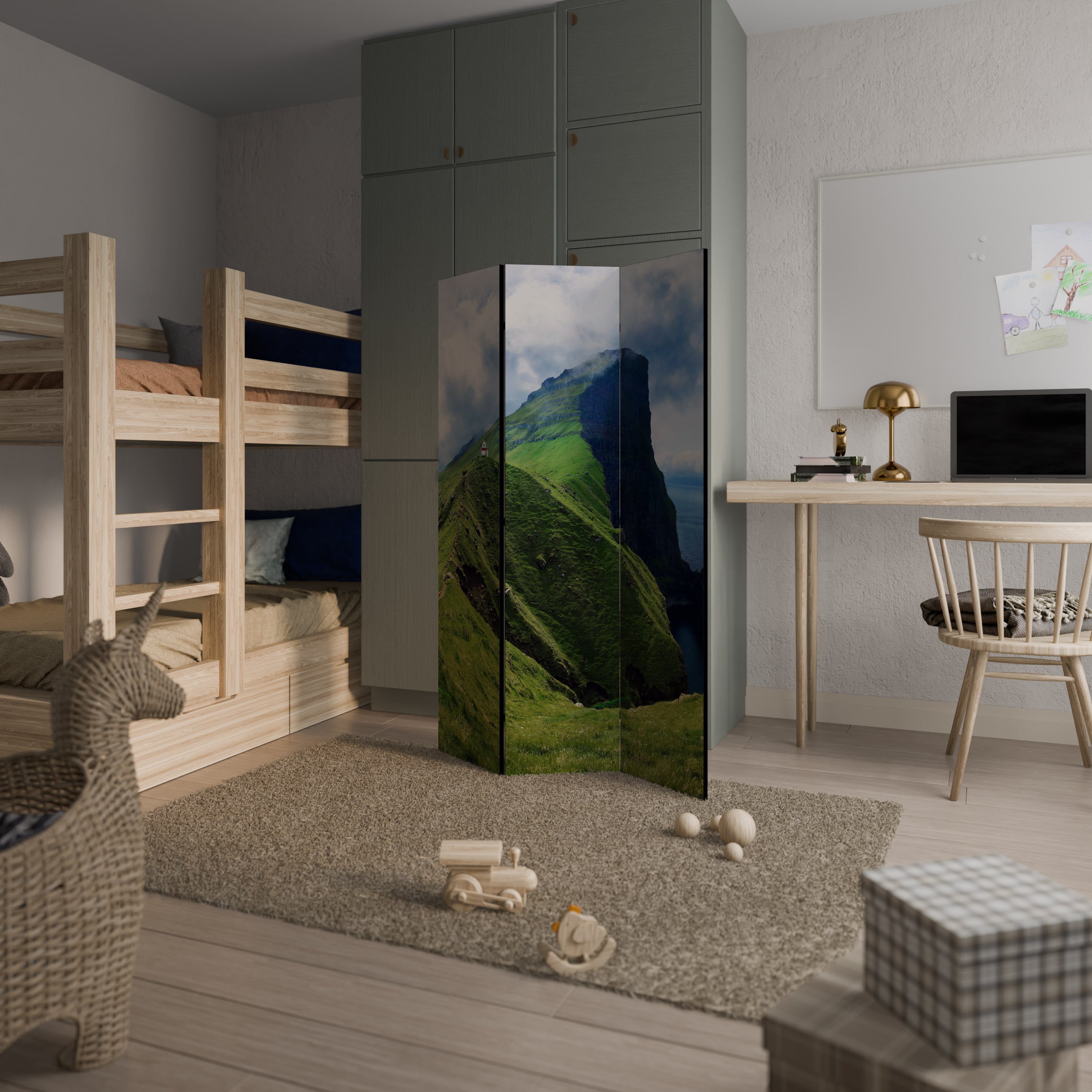 CLIFFS OF TRANQUILITY Dekoracyjny parawan 3-skrzydłowy