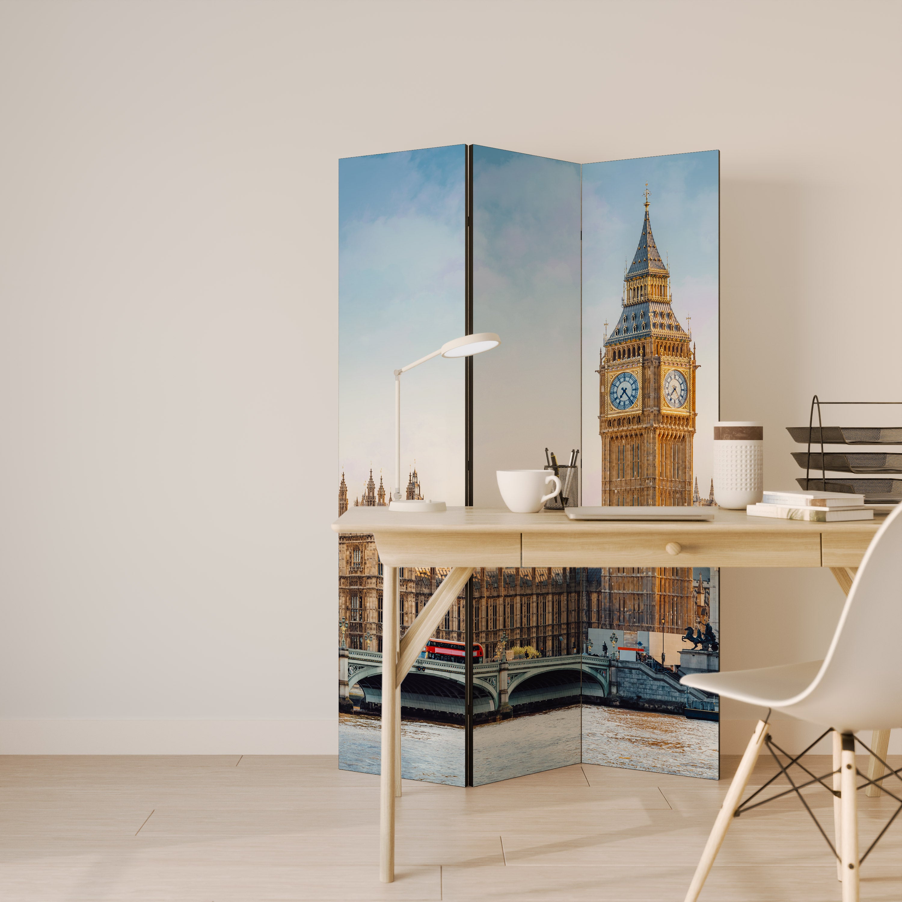 TIMELESS LONDON ELEGANCE Dekoracyjny parawan 3-skrzydłowy