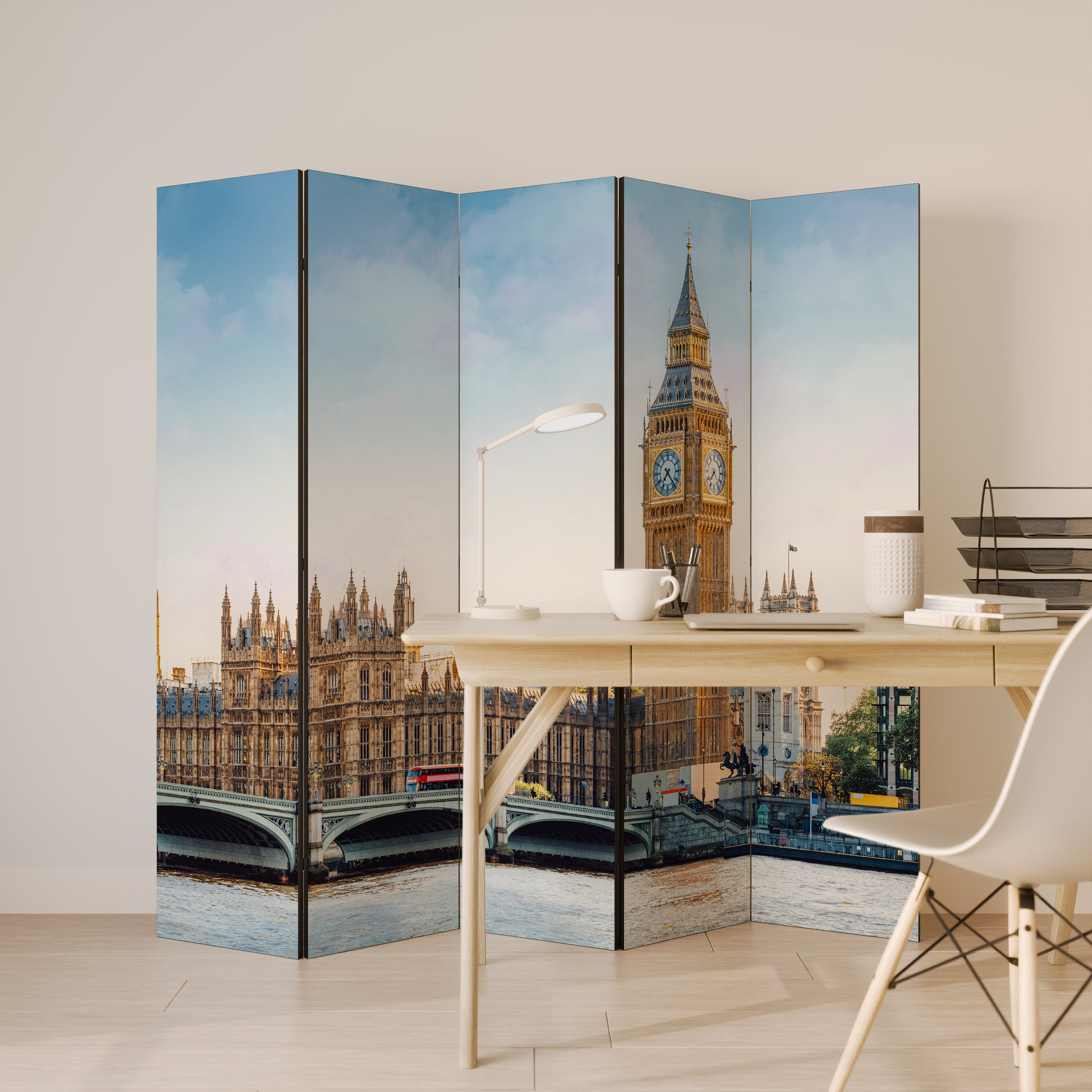 TIMELESS LONDON ELEGANCE Dekoracyjny parawan 5-skrzydłowy