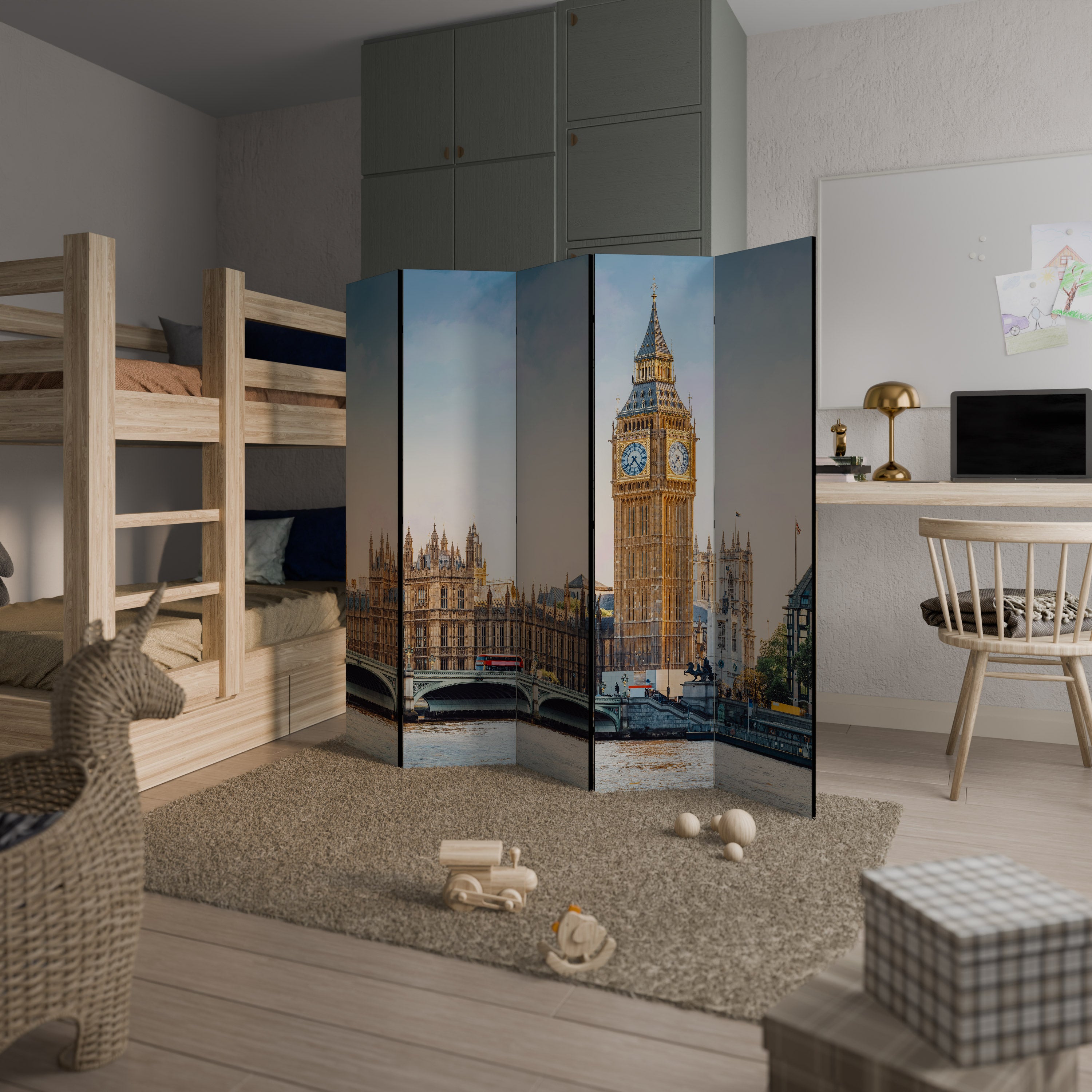 TIMELESS LONDON ELEGANCE Dekoracyjny parawan 5-skrzydłowy