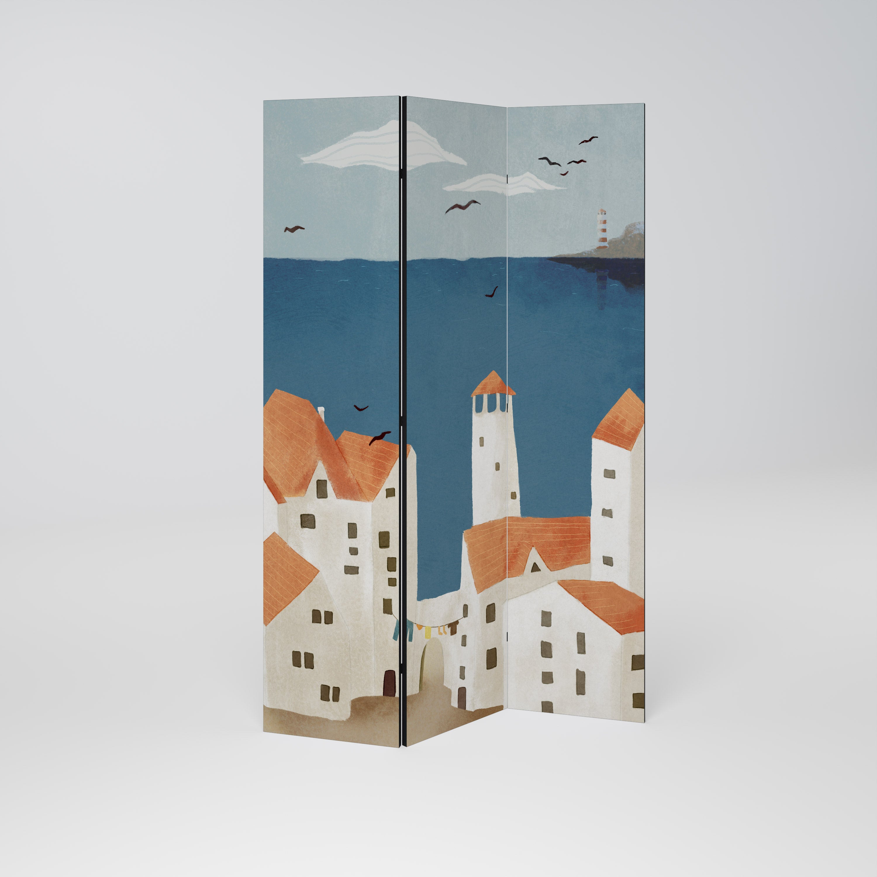 COASTLAND VILLAGE Dekoracyjny parawan 3-skrzydłowy
