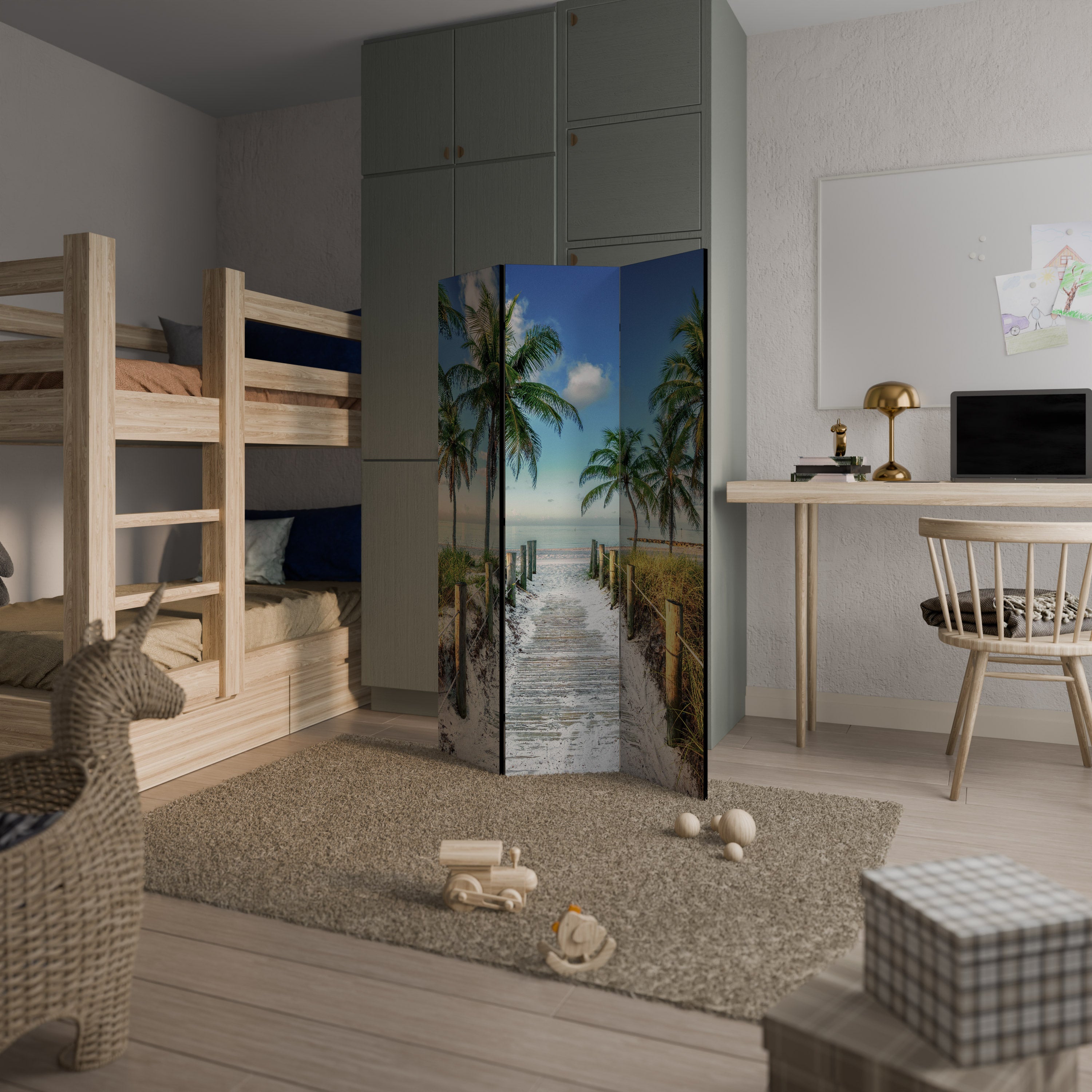 BREEZY COASTAL RETREAT Dekoracyjny parawan 3-skrzydłowy