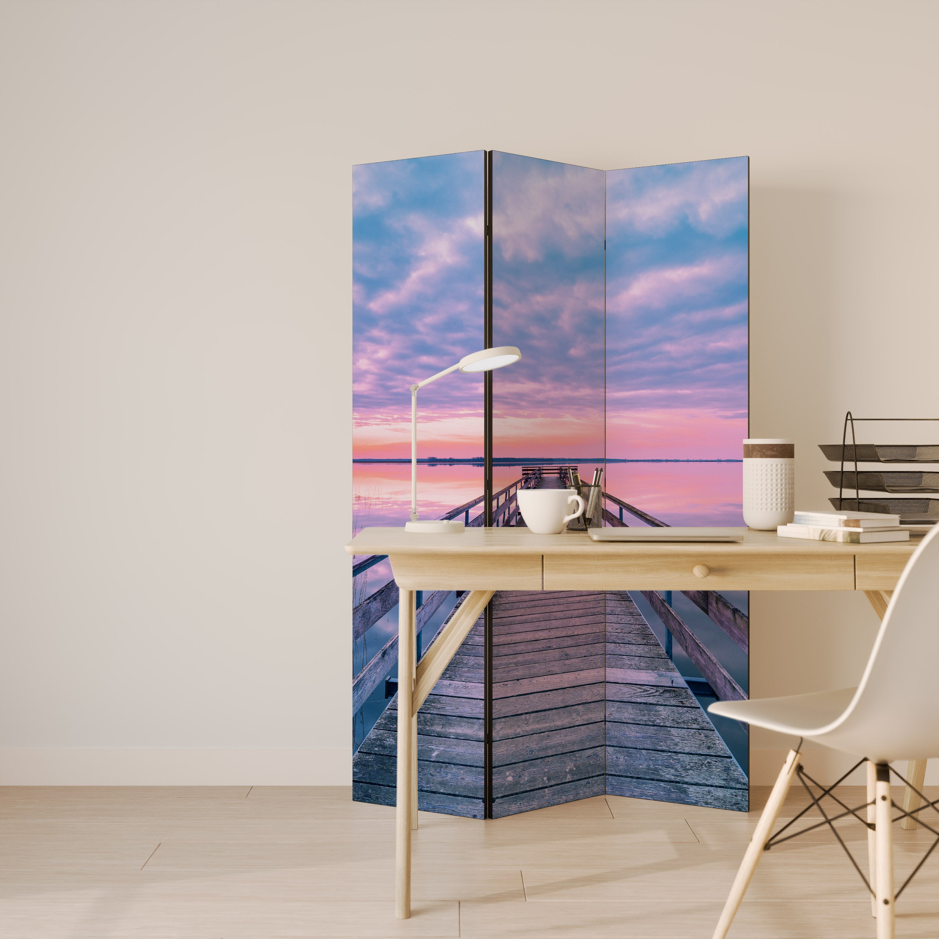 PASTEL PROMENADE Dekoracyjny parawan 3-skrzydłowy
