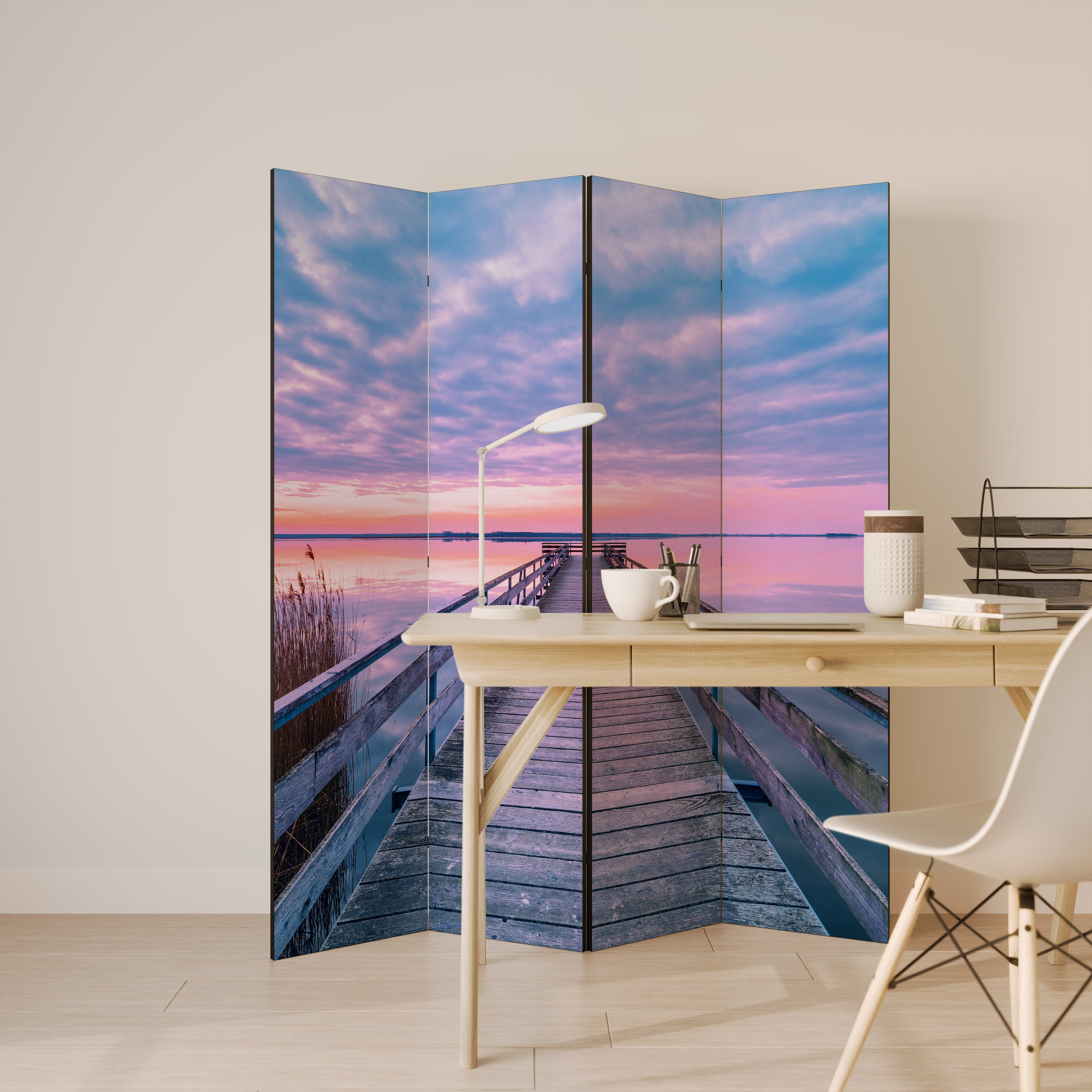 PASTEL PROMENADE Dekoracyjny parawan 4-skrzydłowy