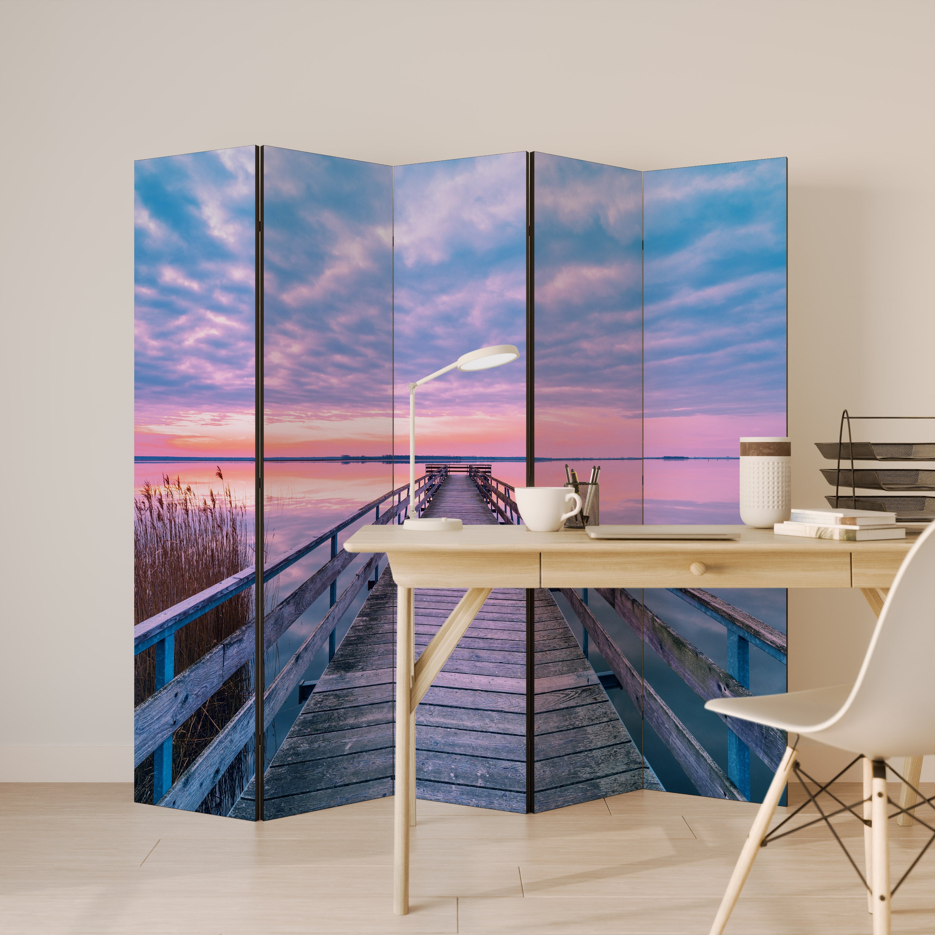 PASTEL PROMENADE Dekoracyjny parawan 5-skrzydłowy