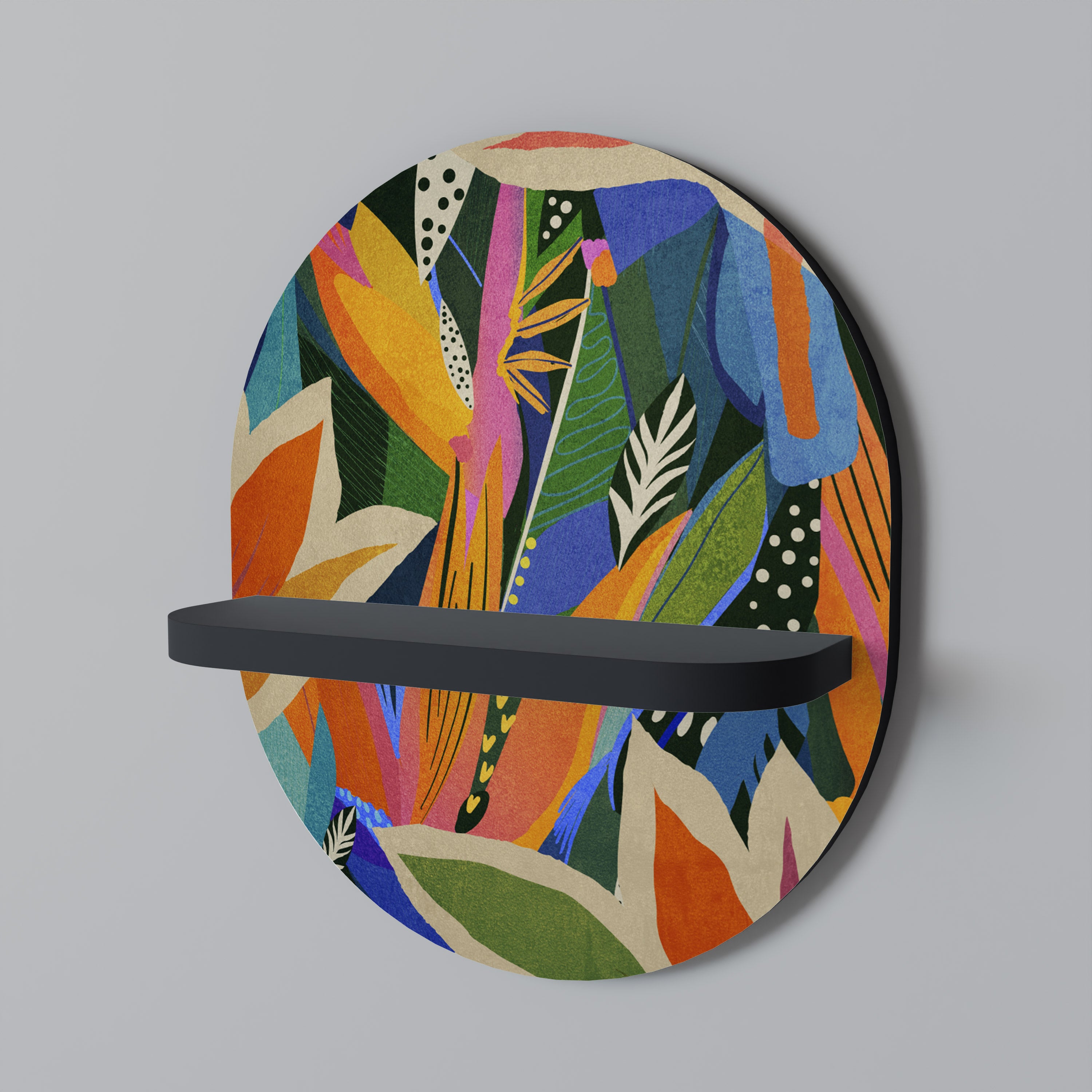 RAMPANT VEGETATION Półka owalna Czarna