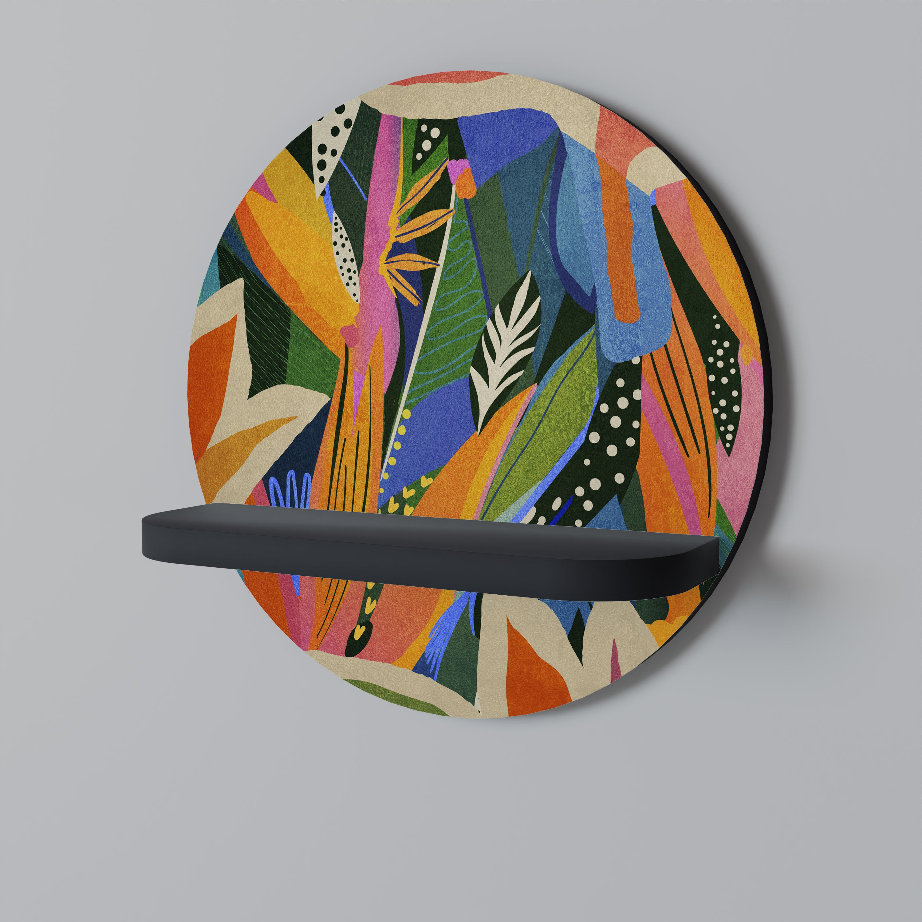 RAMPANT VEGETATION Półka okrągła Czarna