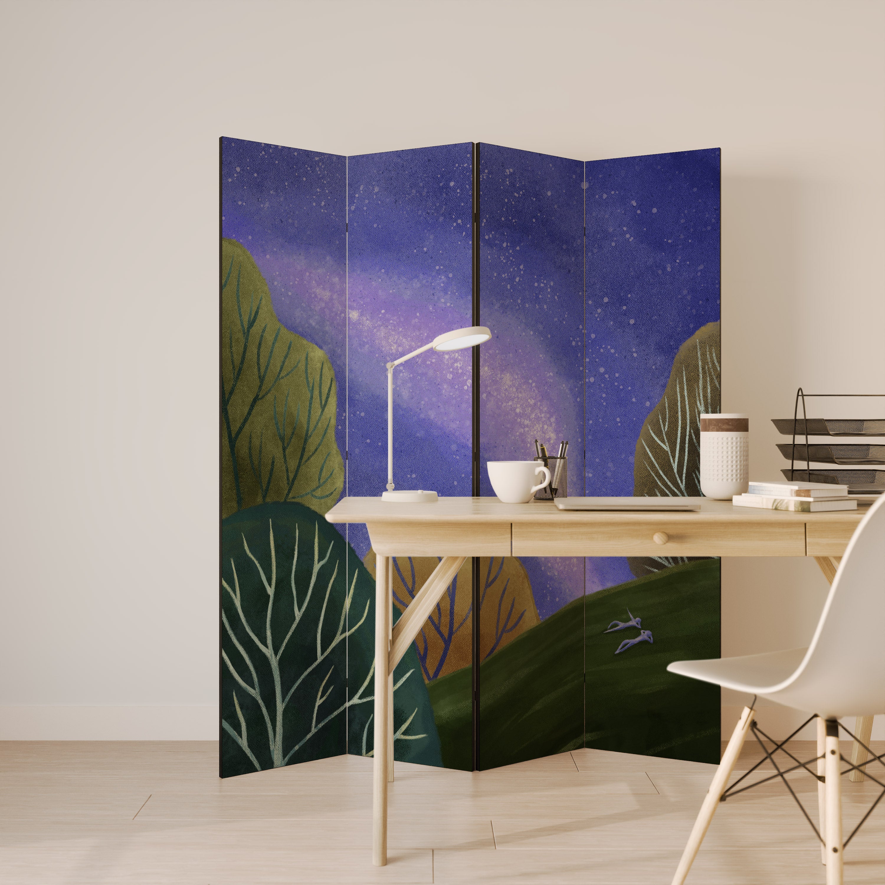 STARLIT VIBE Dekoracyjny parawan 4-skrzydłowy