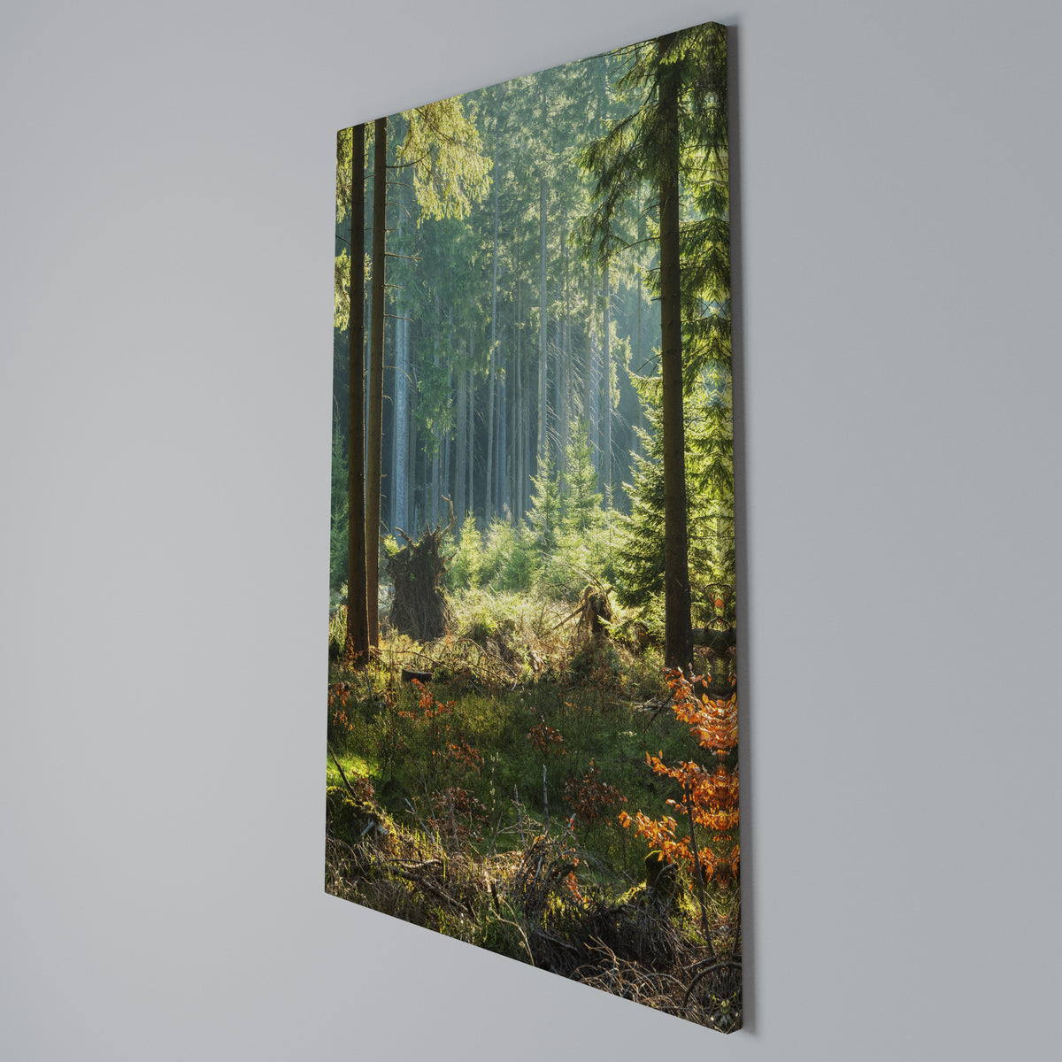 SUNLIT FOREST SERENADE Pionowy obraz na płótnie
