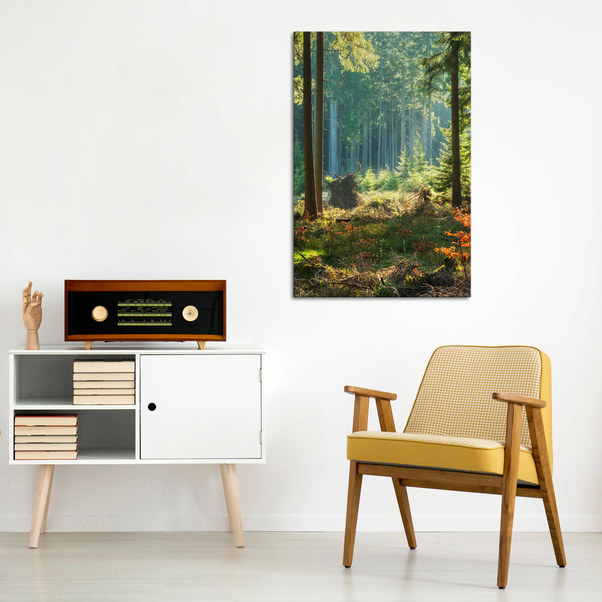 SUNLIT FOREST SERENADE Pionowy obraz na płótnie