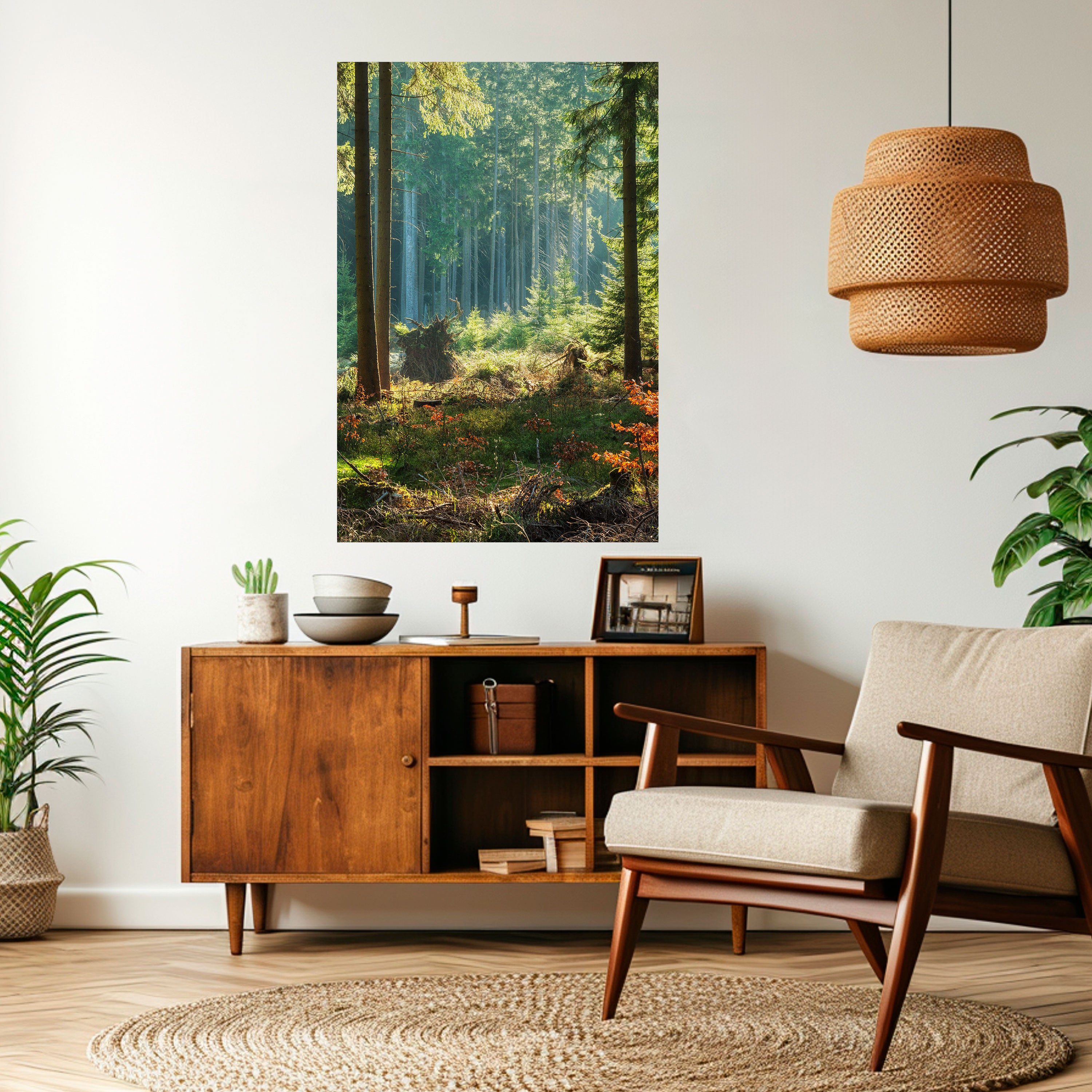 SUNLIT FOREST SERENADE Naklejka/Plakat pionowy