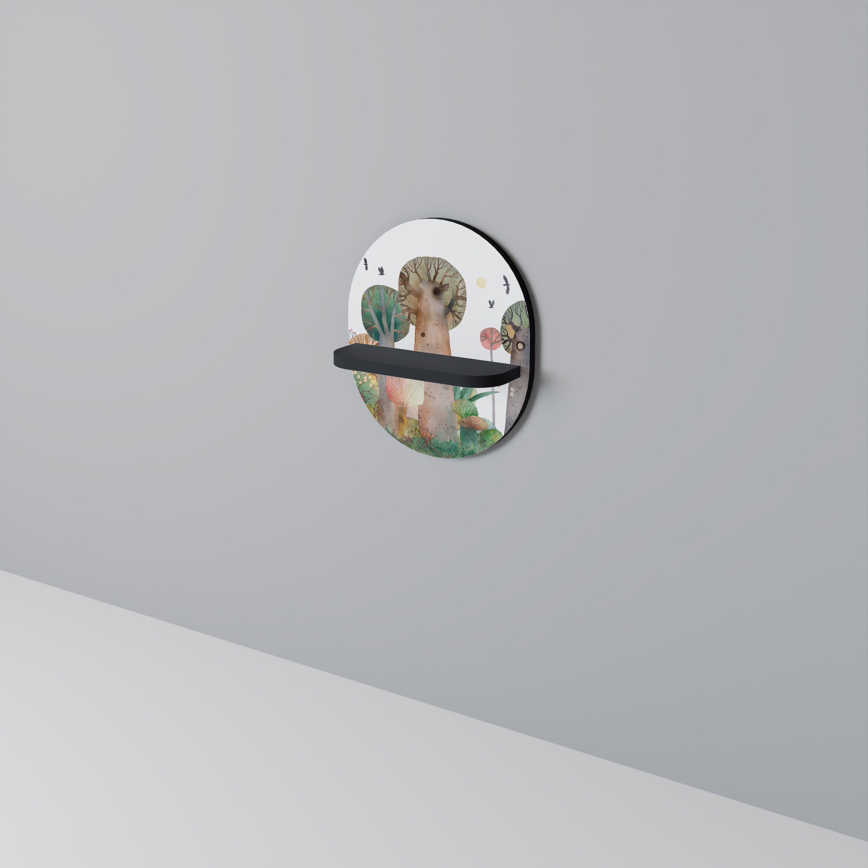 FLIGHT OVER Półka owalna Czarna