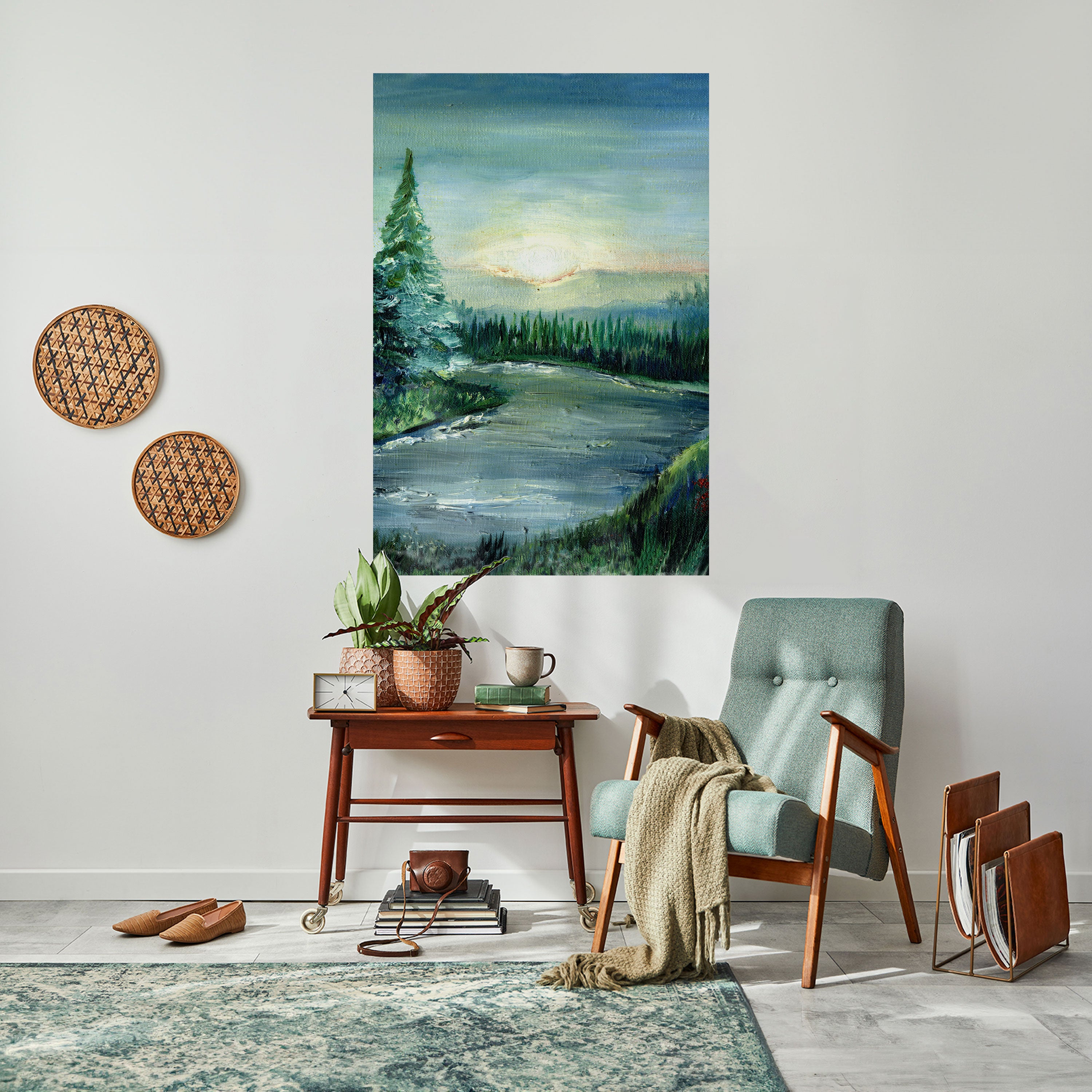 FOREST SUNSET Naklejka/Plakat pionowy