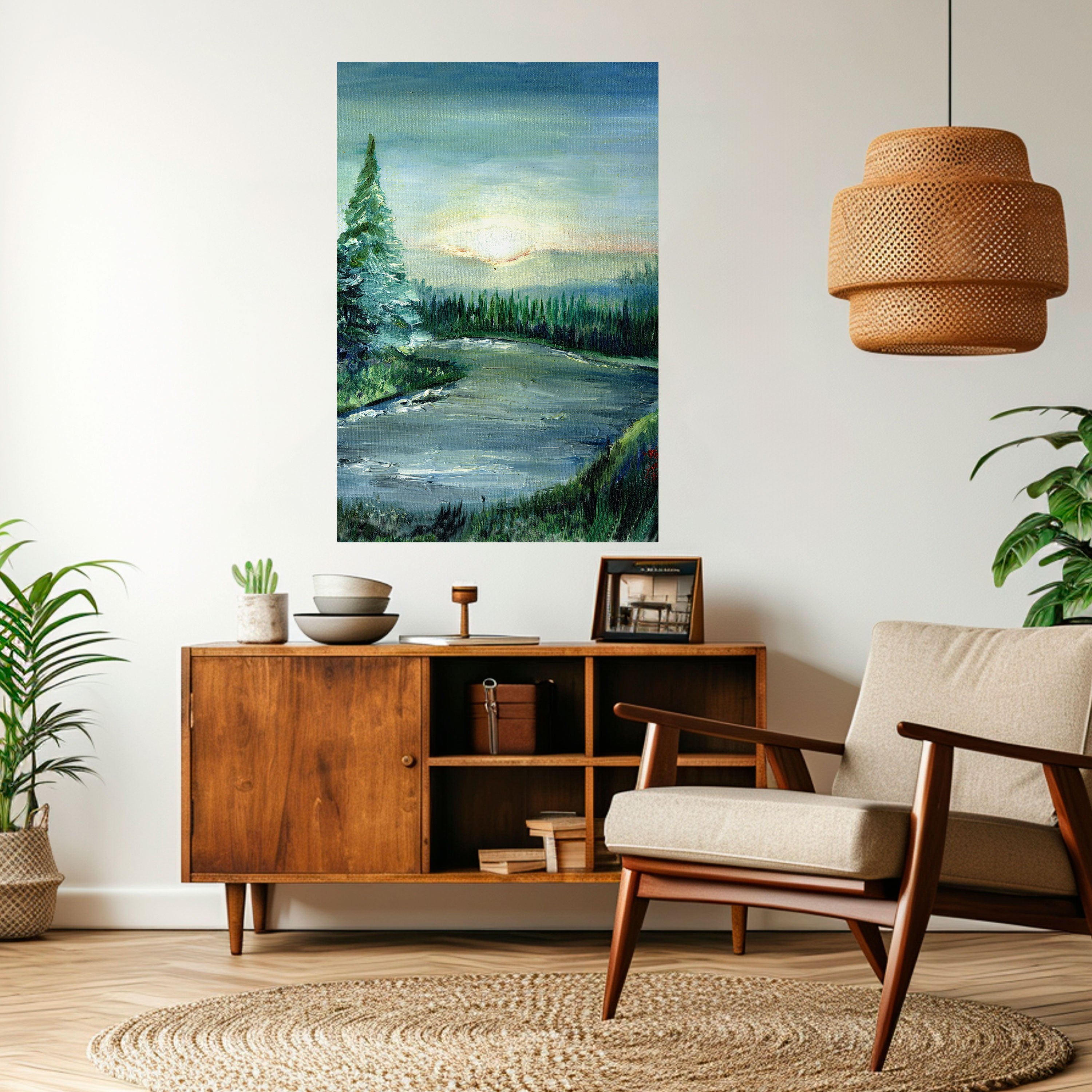 FOREST SUNSET Naklejka/Plakat pionowy