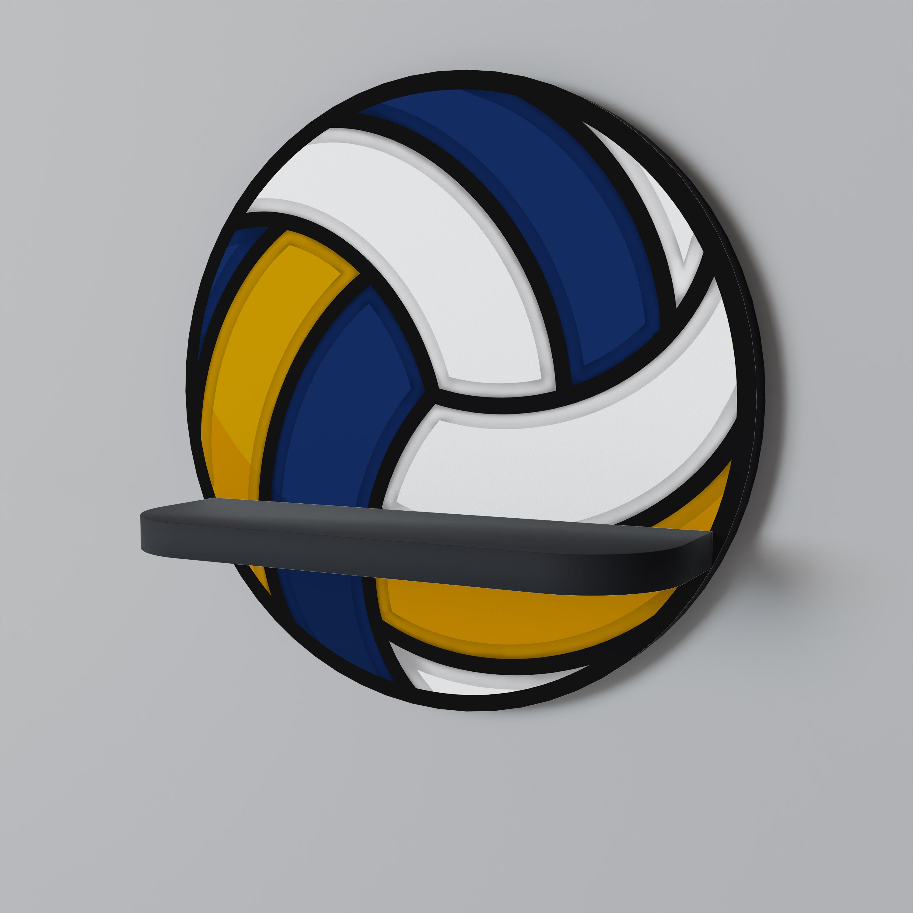 VOLLEYBALL HEED Półka okrągła Czarna