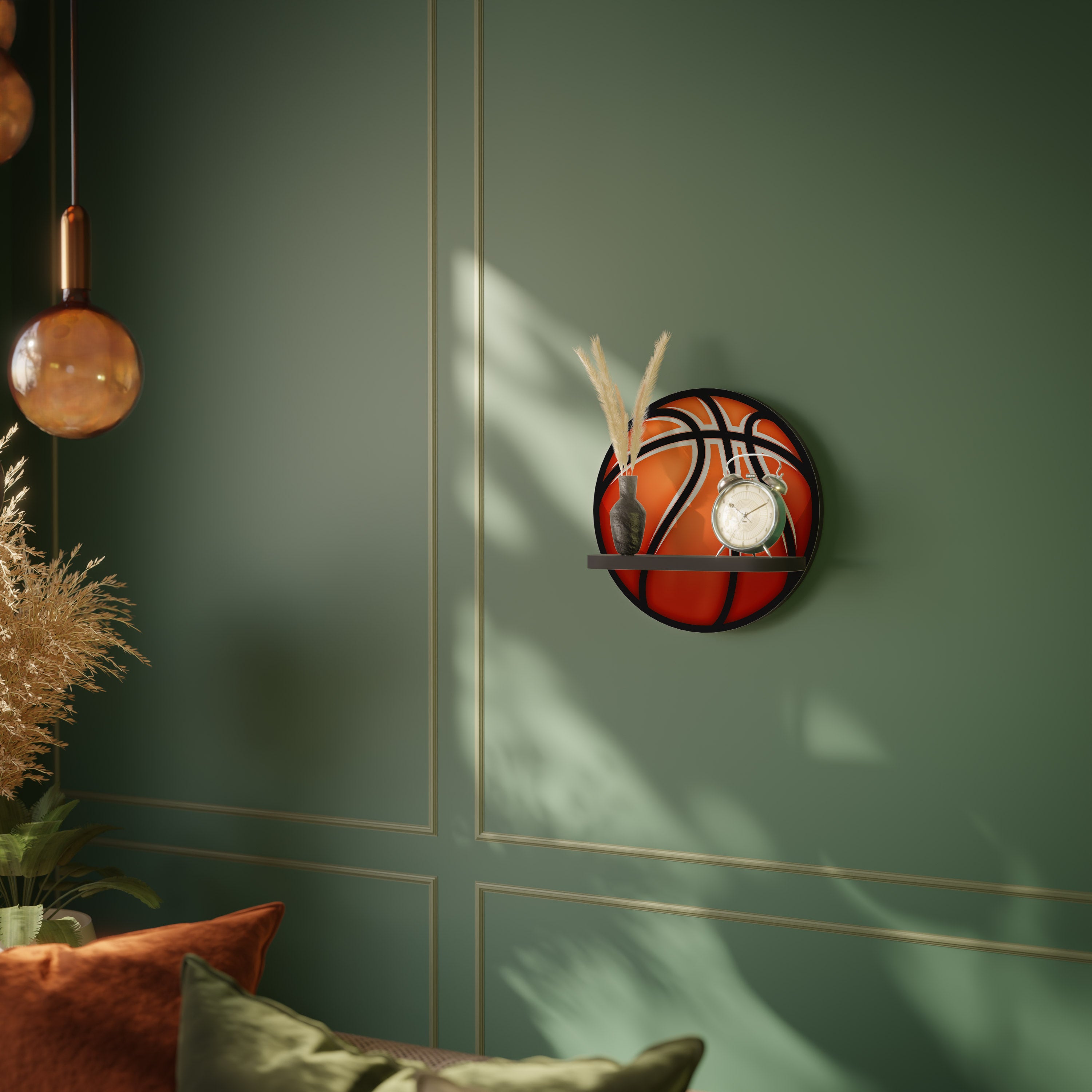 BASKETBALL LUST Półka okrągła Czarna