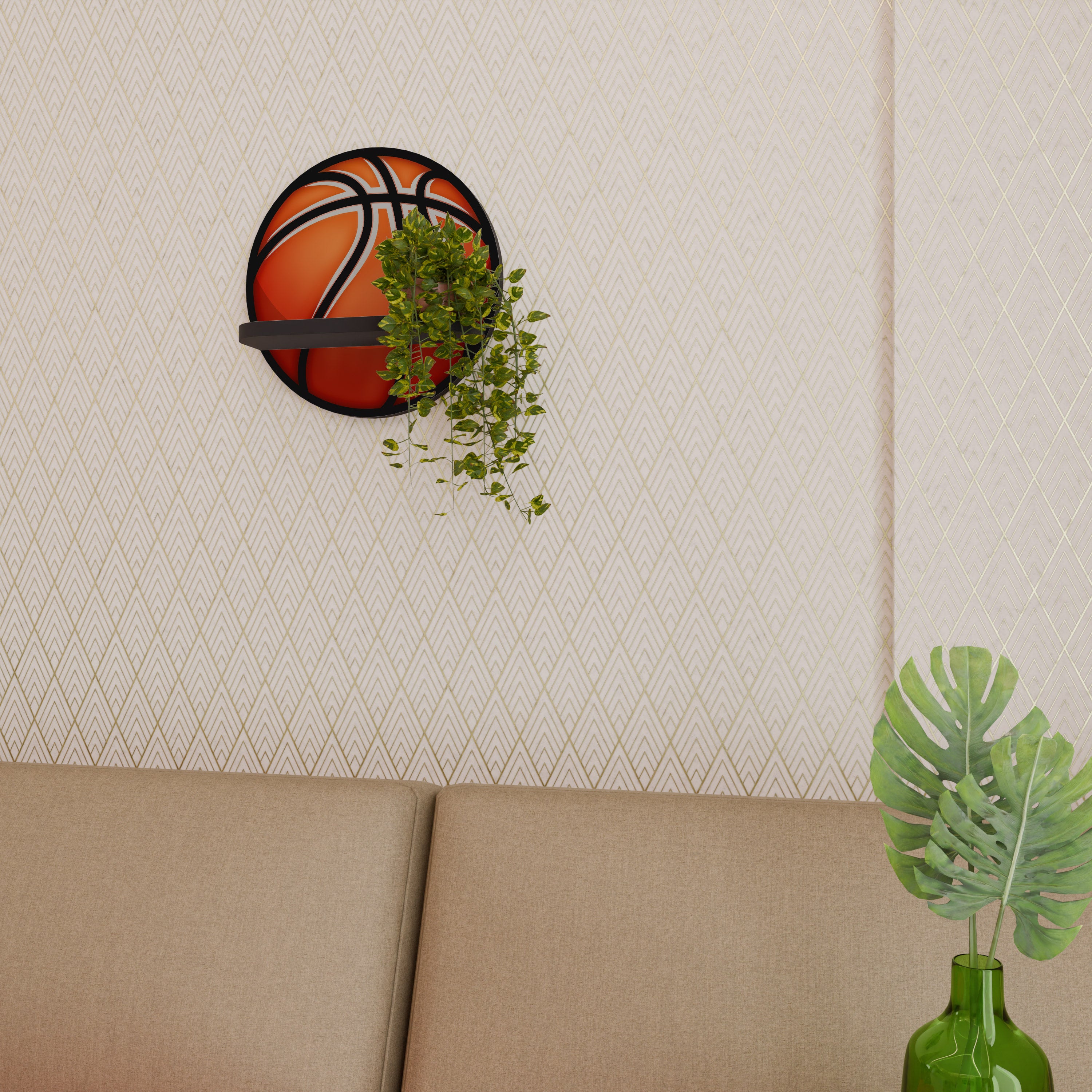 BASKETBALL LUST Półka okrągła Czarna