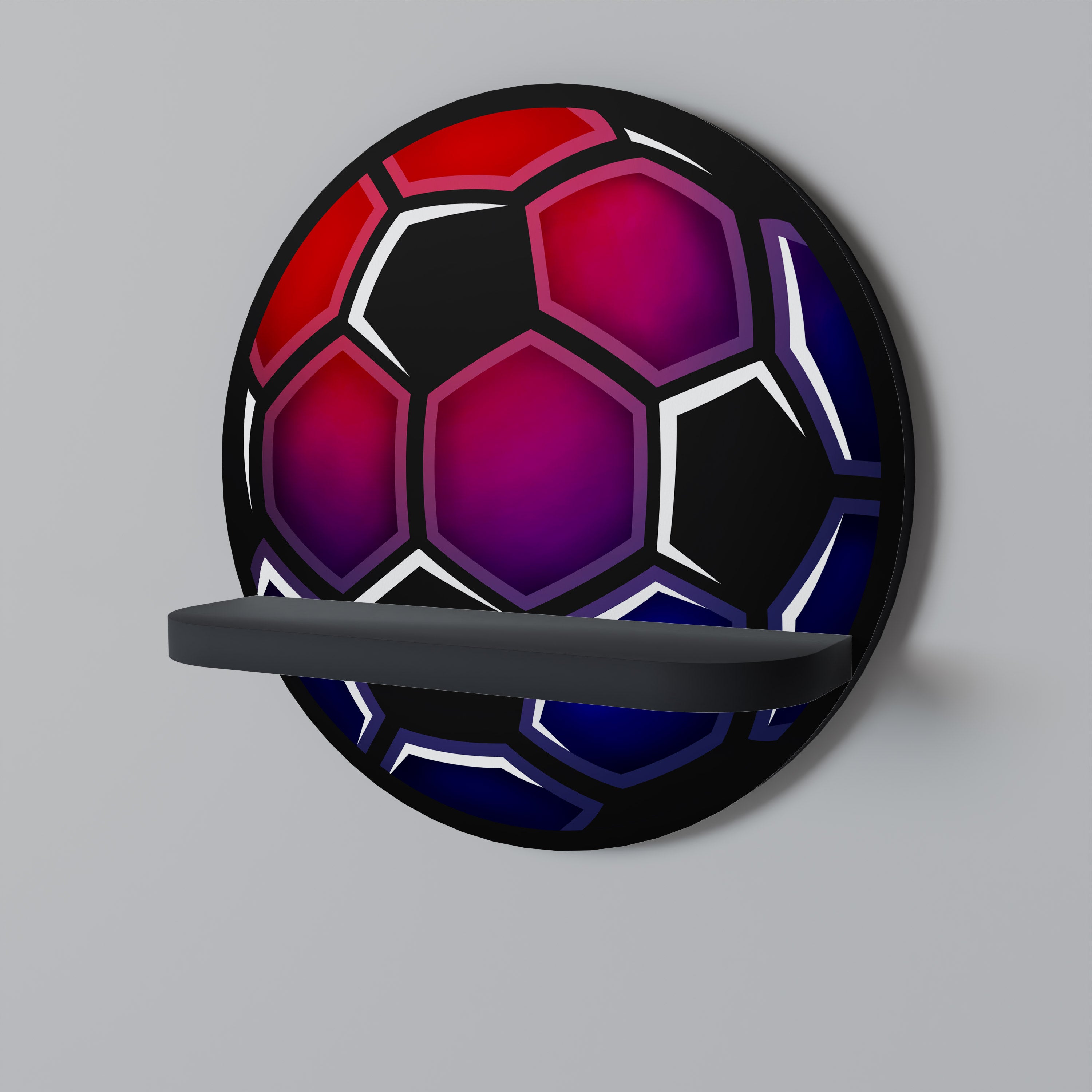 FOOTBALL DREAM Półka okrągła Czarna