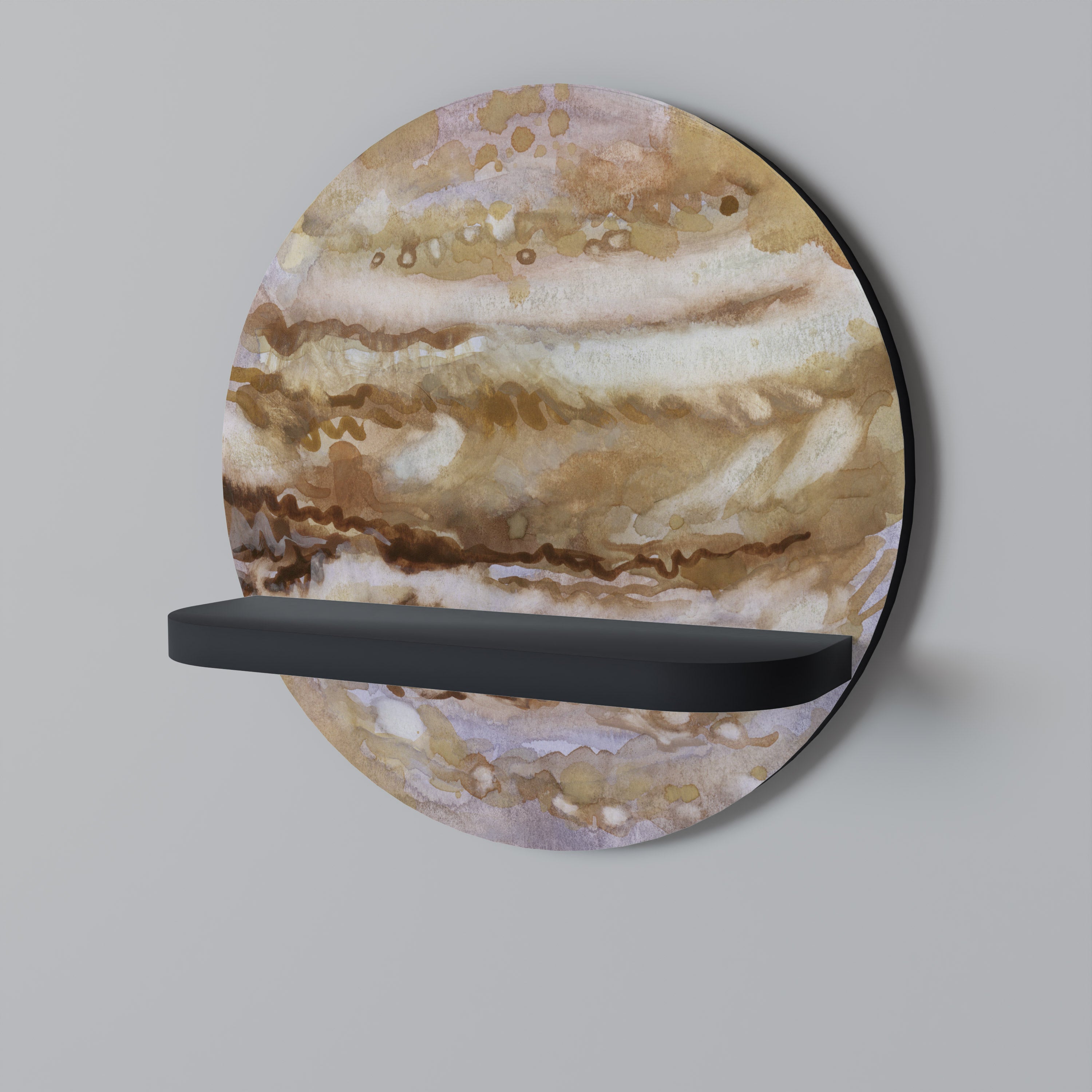 JUPITER WALK Półka okrągła Czarna