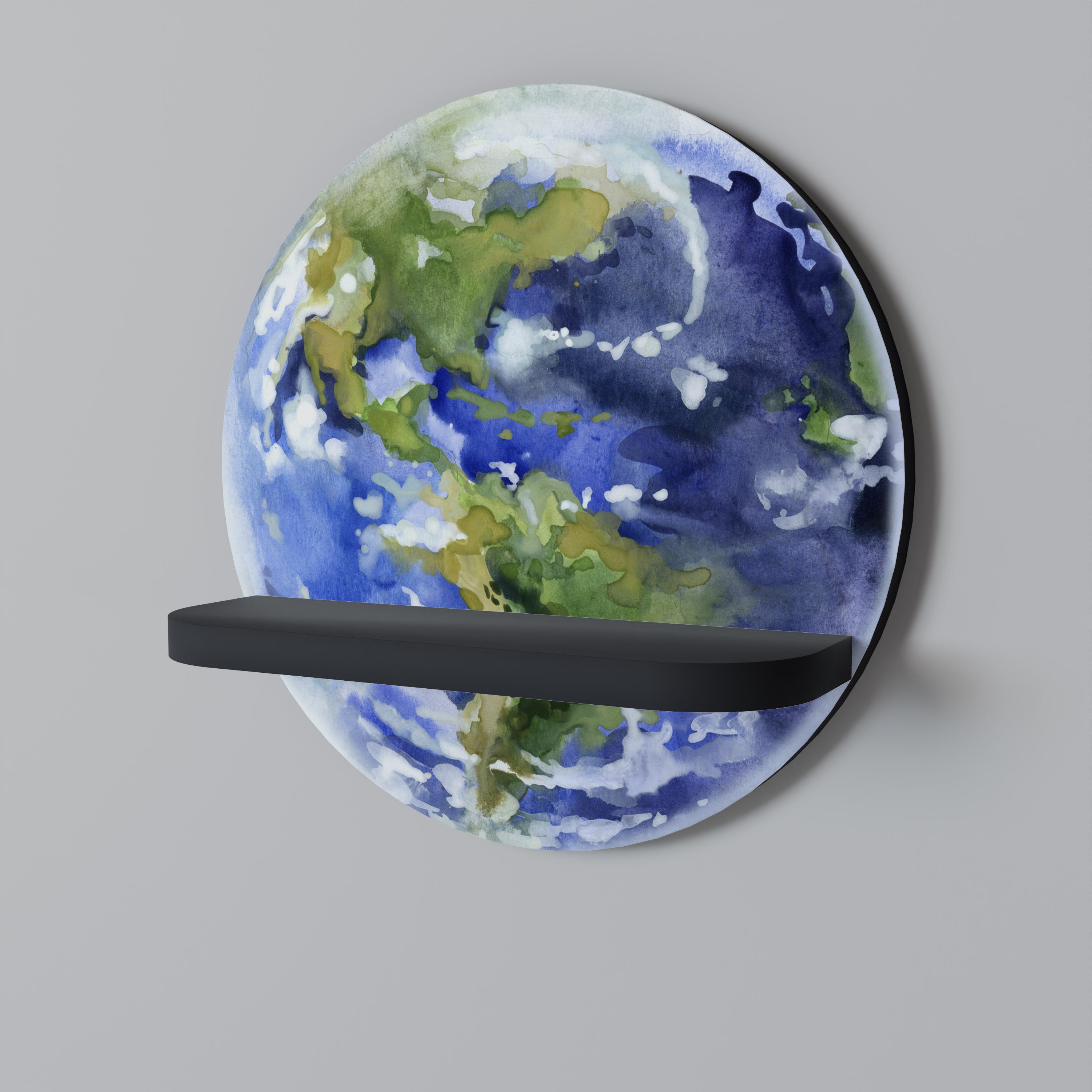 EARTH TROOP Półka okrągła Czarna