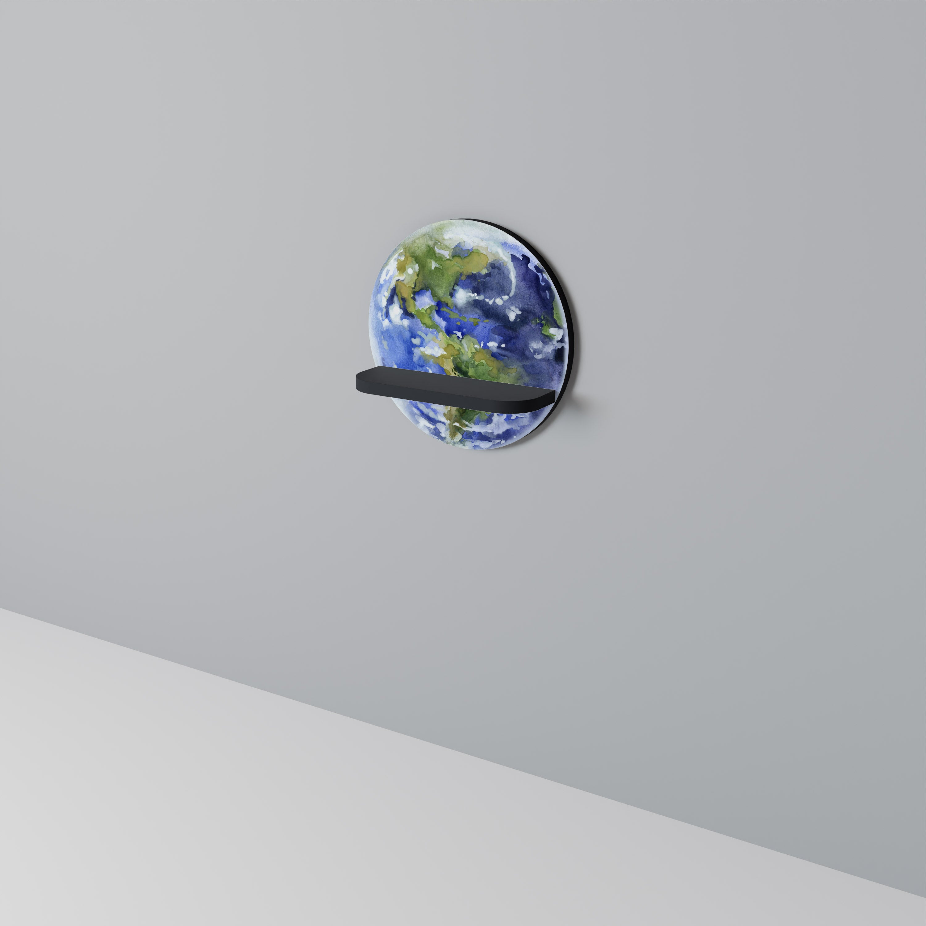 EARTH TROOP Półka okrągła Czarna