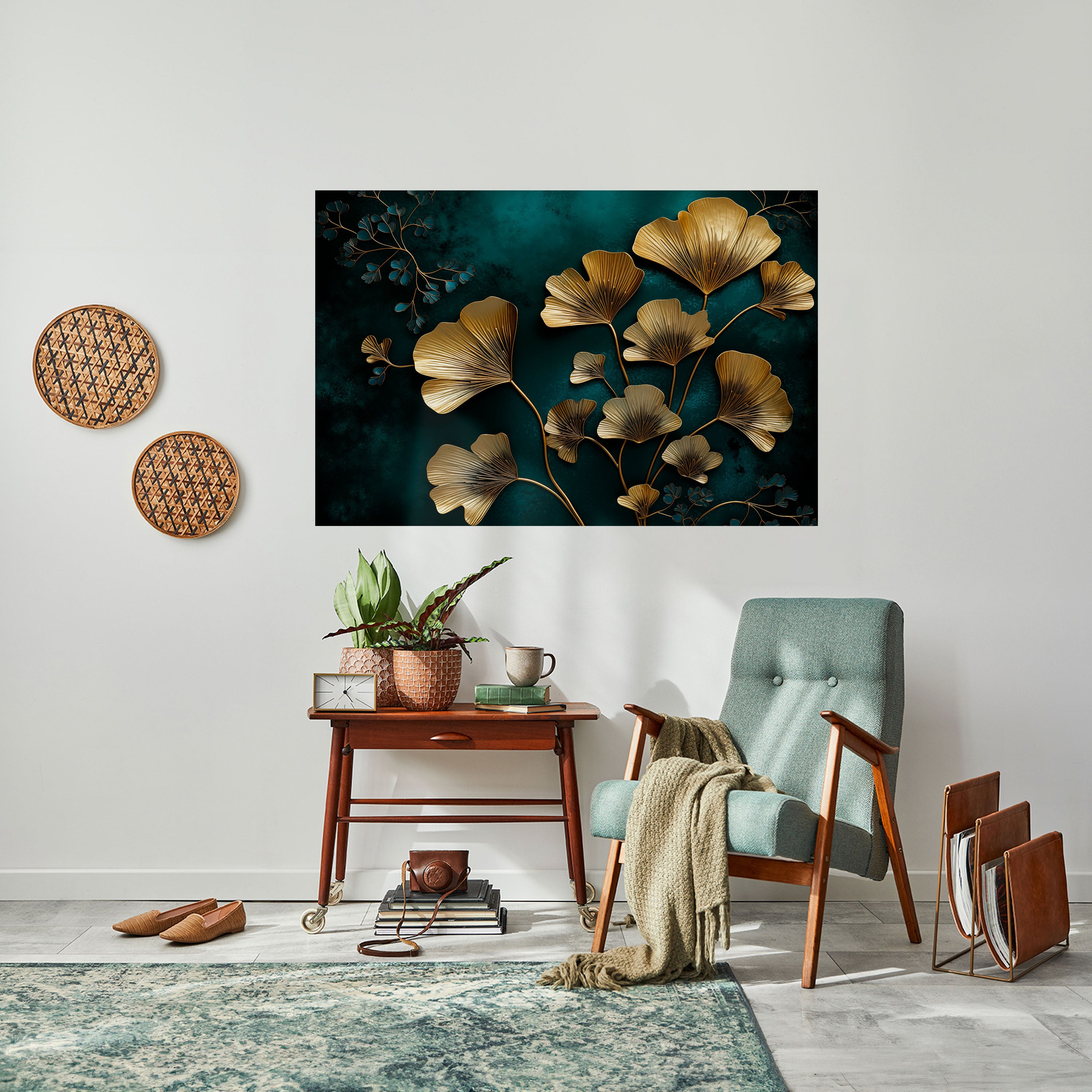 GOLDEN FLORA FANTASY Naklejka/Plakat poziomy