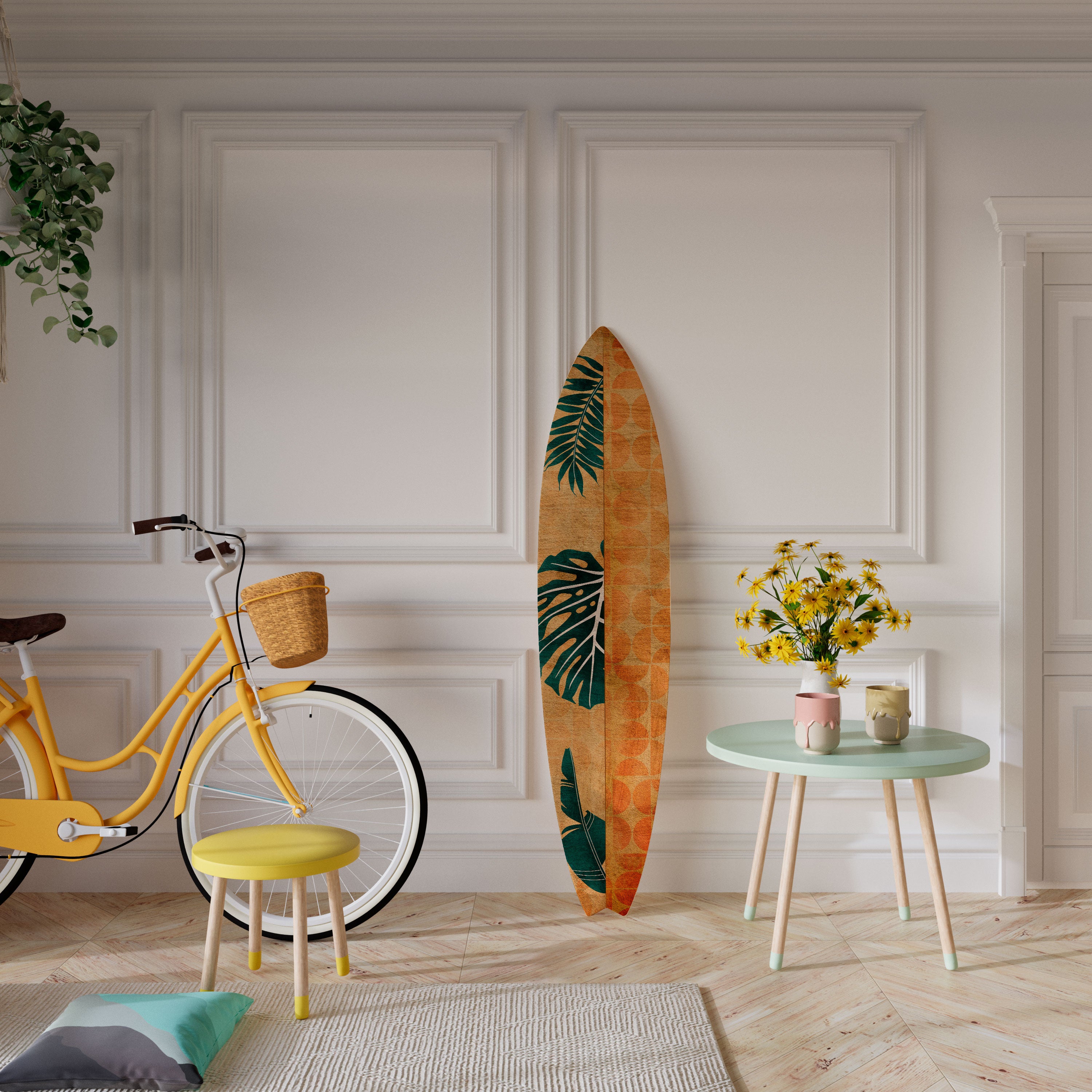 PALM LEAF SURFBOARD Dekoracyjna deska surfingowa