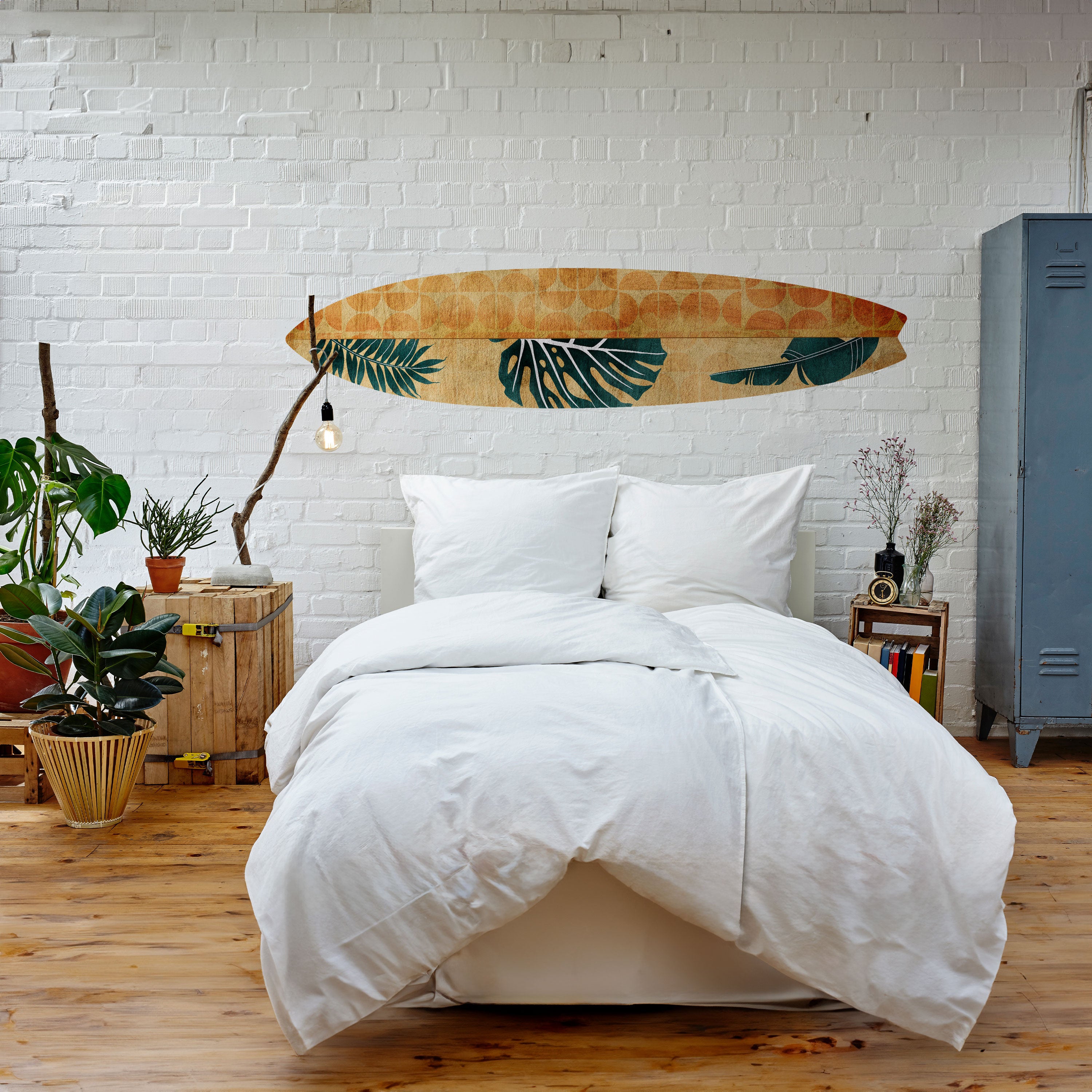 PALM LEAF SURFBOARD Naklejka - deska surfingowa