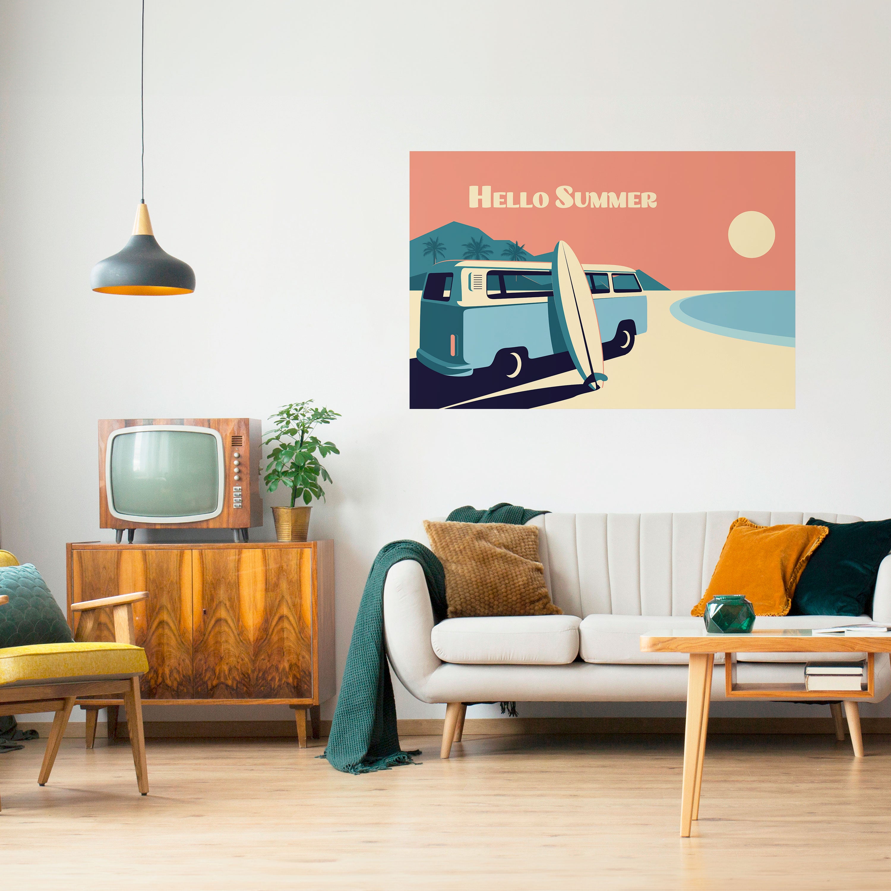HELLO SUMMER Naklejka/Plakat poziomy