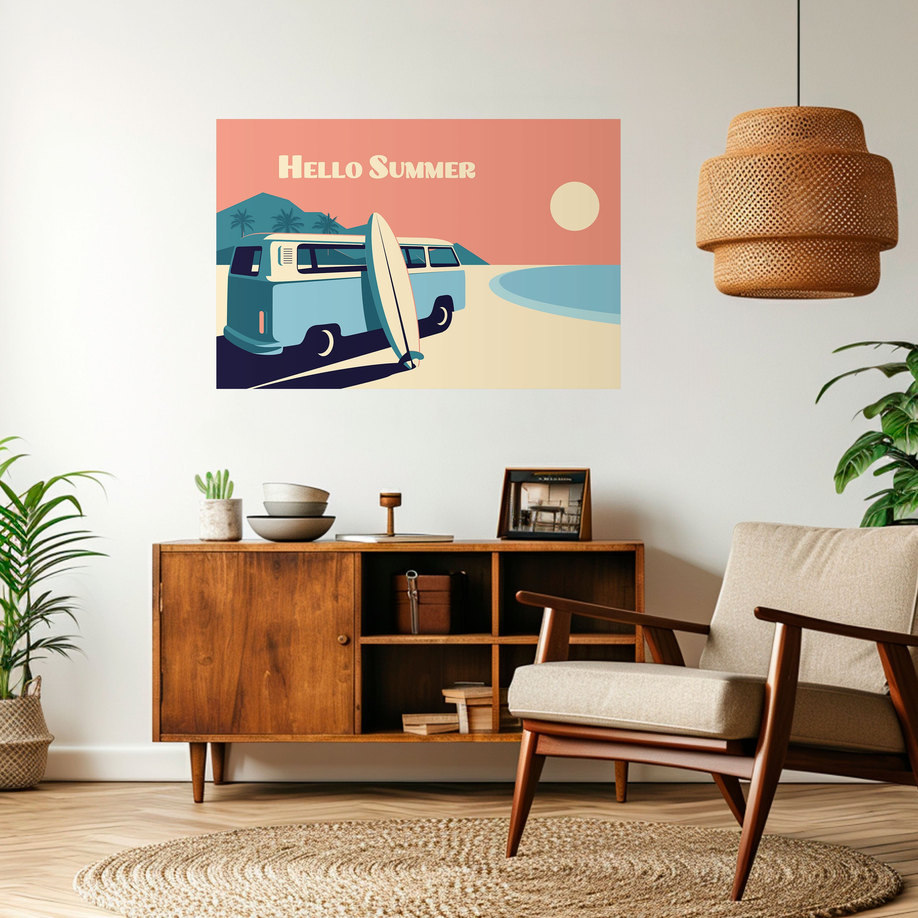 HELLO SUMMER Naklejka/Plakat poziomy