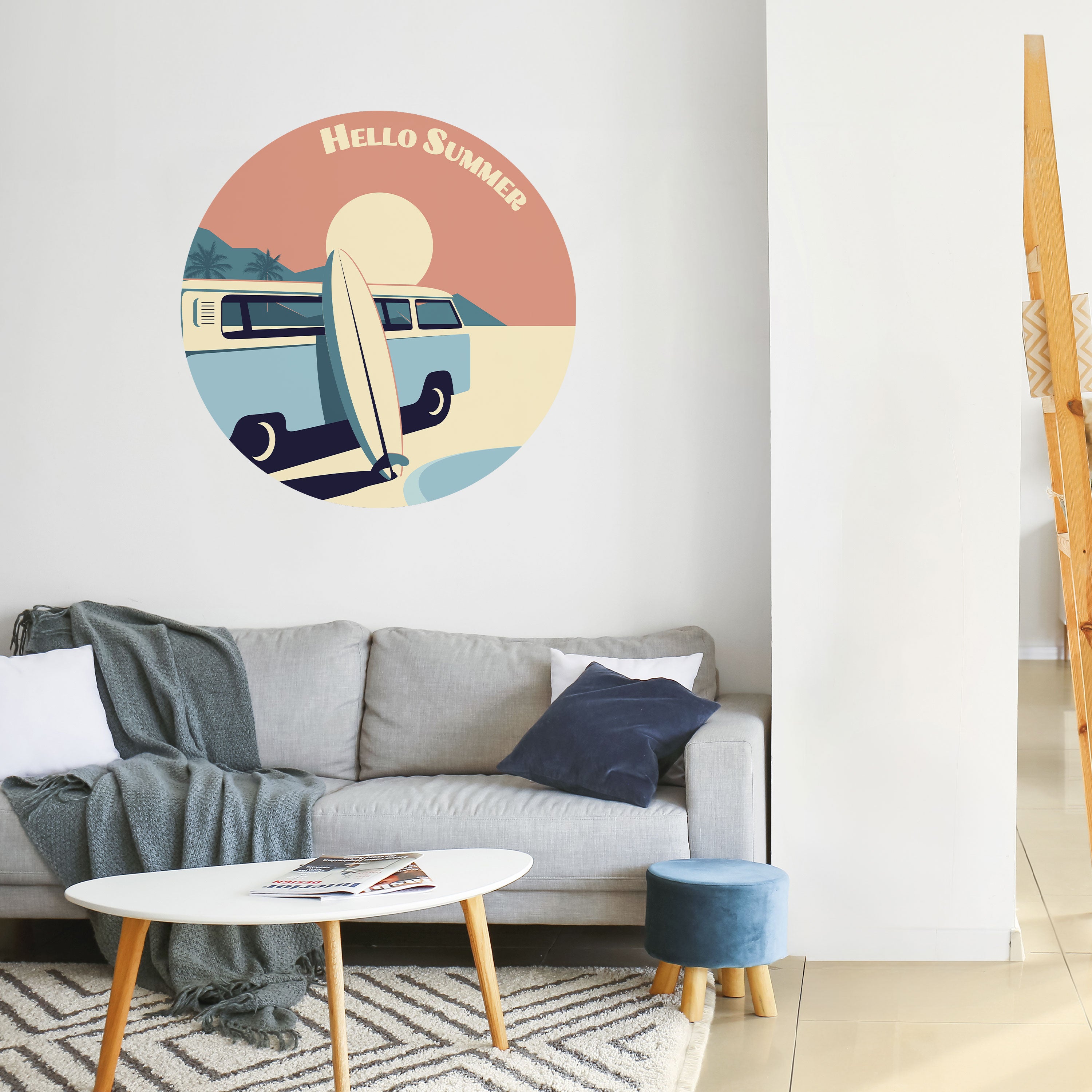 HELLO SUMMER Naklejka okrągła