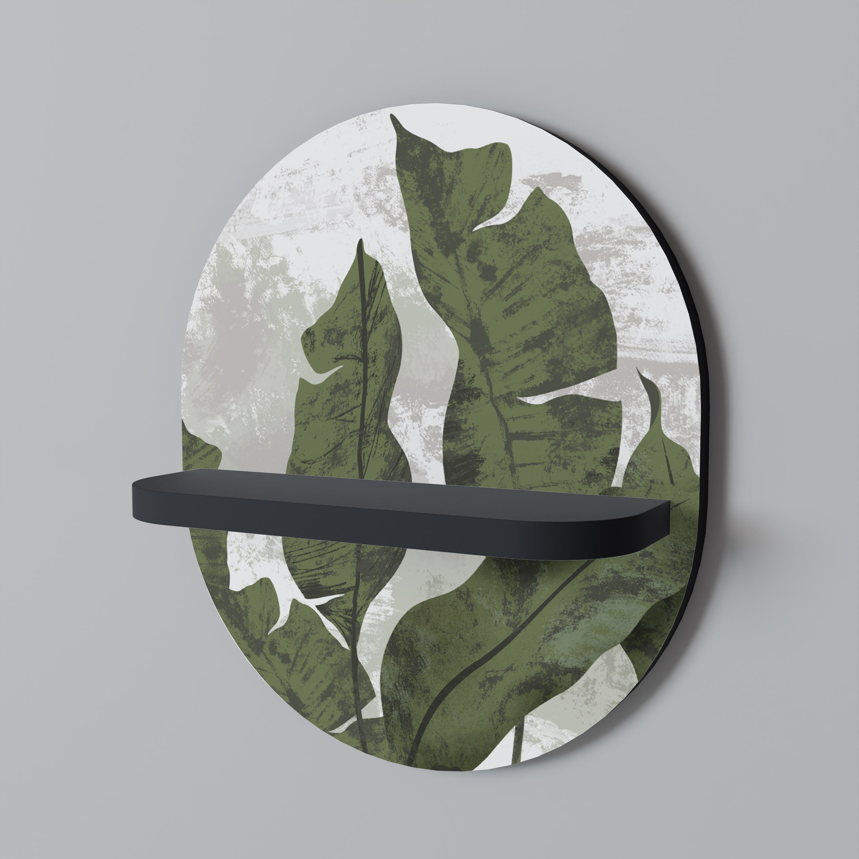 LEAF ECHO Półka owalna Czarna
