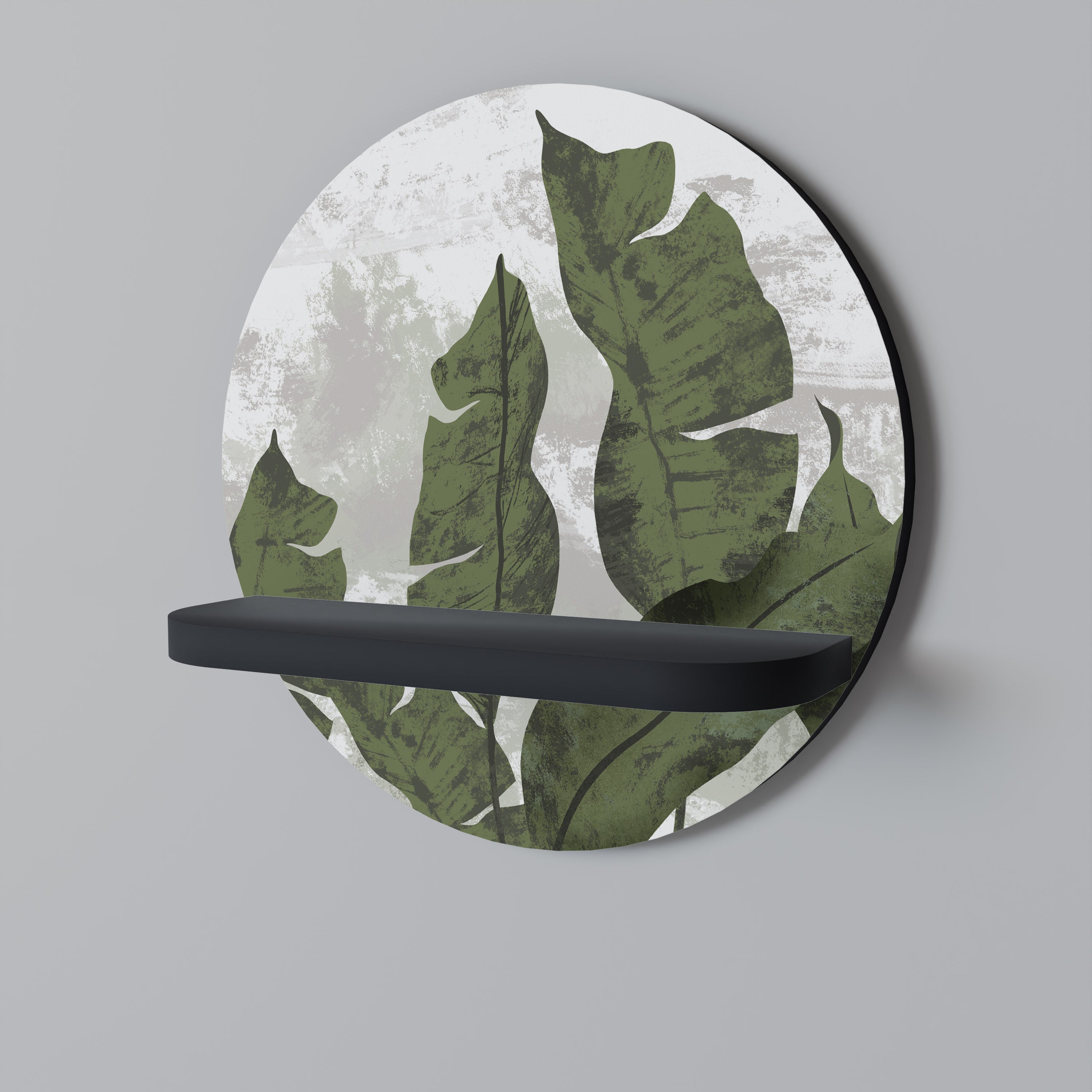 LEAF ECHO Półka okrągła Czarna