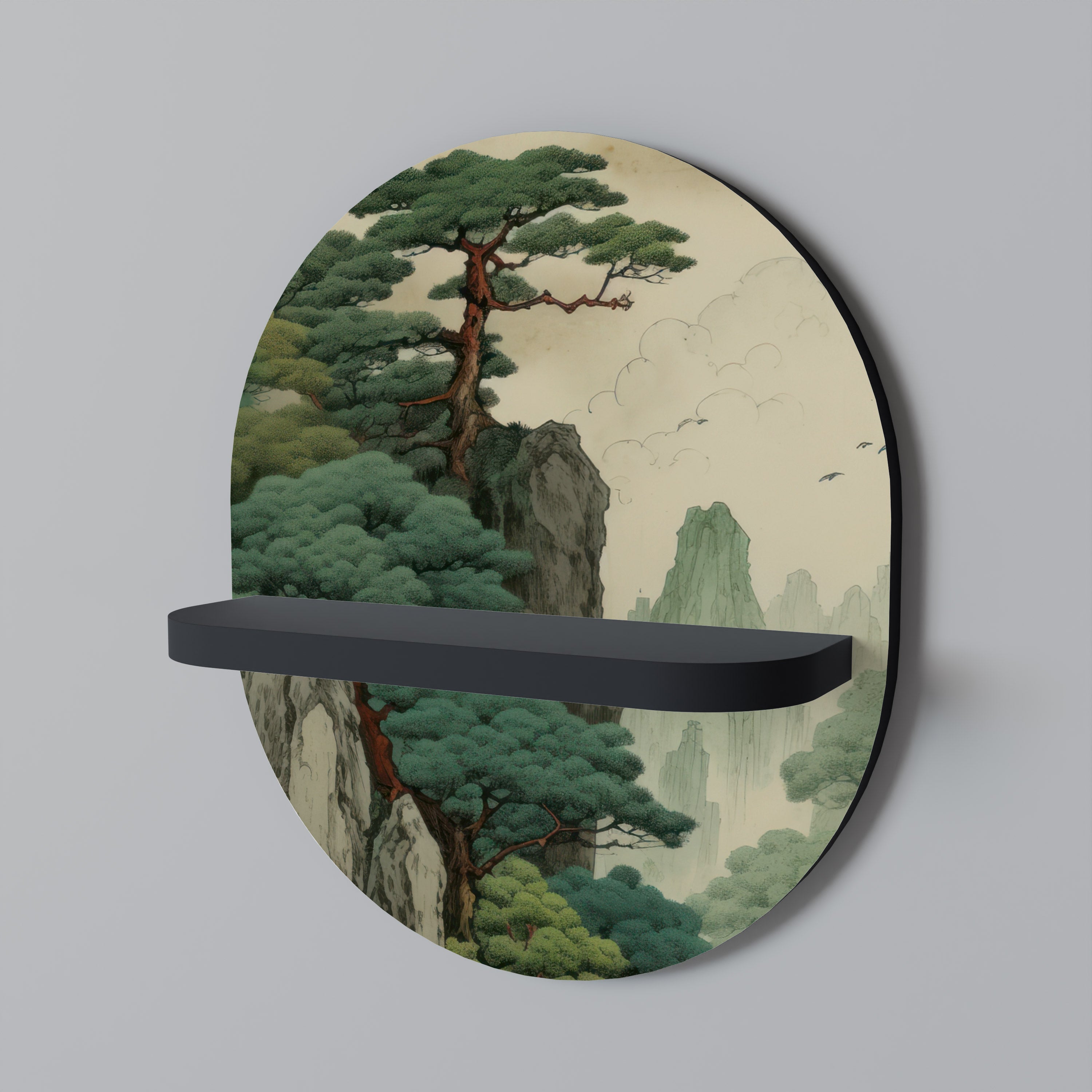 VERDURE ABYSS Półka owalna Czarna