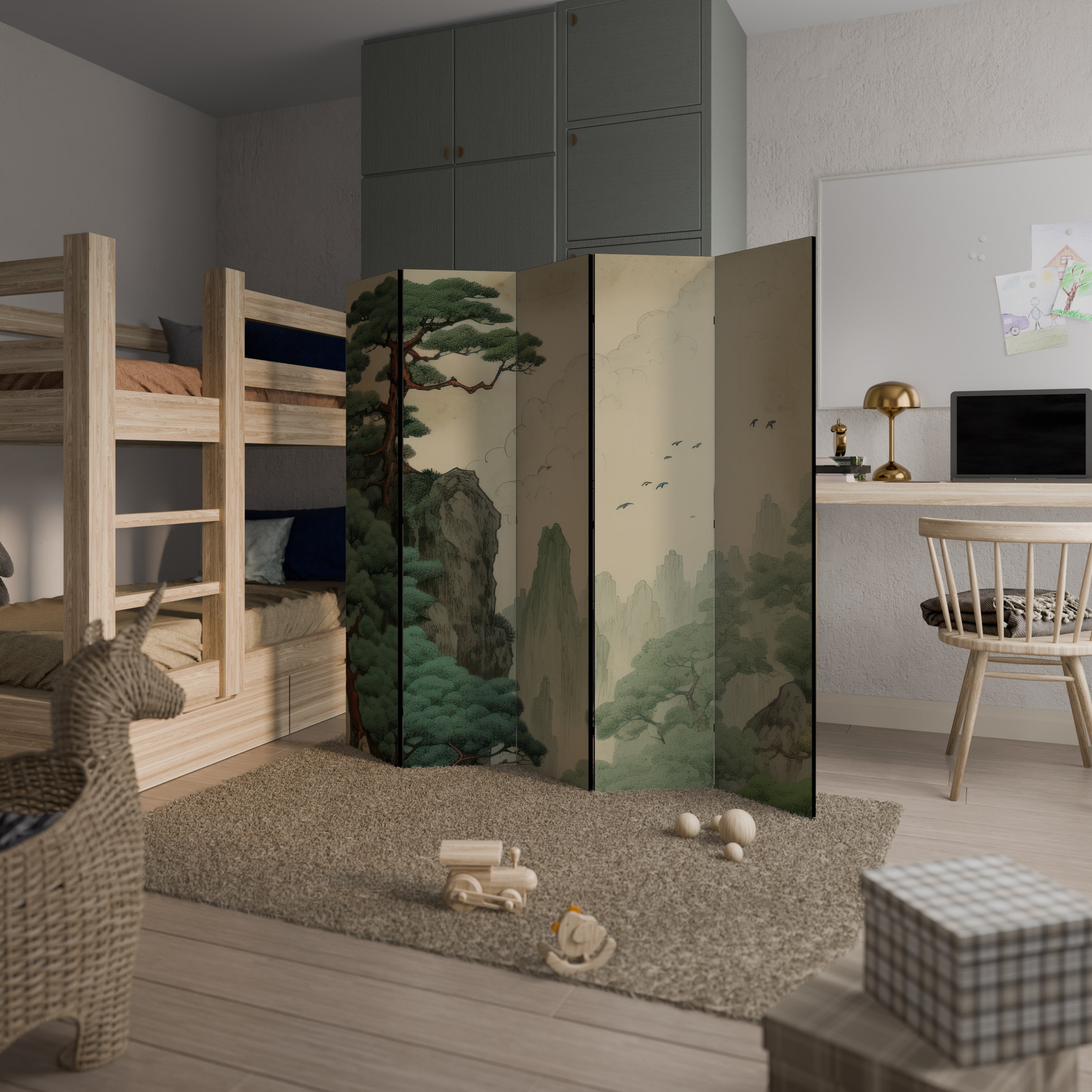 VERDURE ABYSS Dekoracyjny parawan 5-skrzydłowy