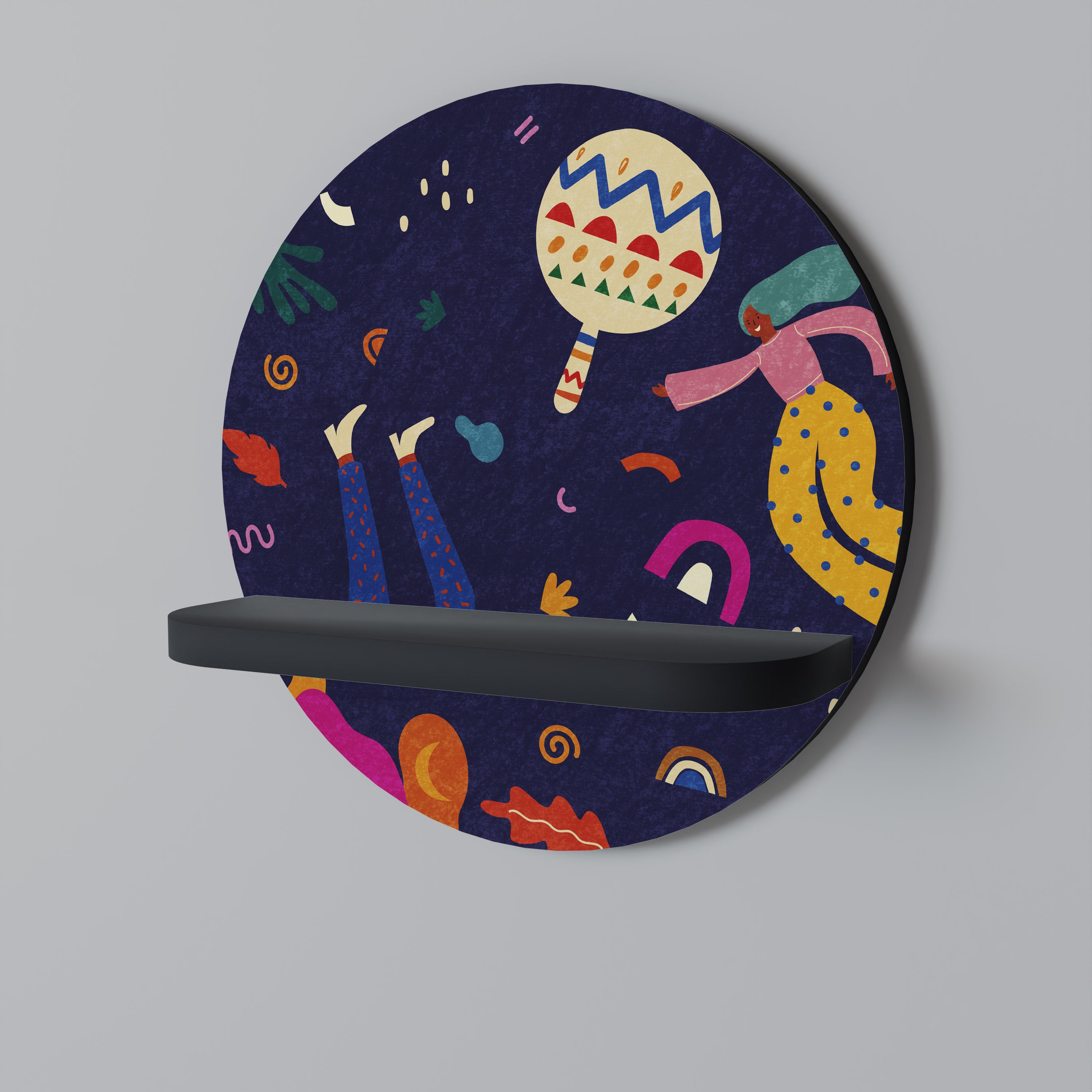 FESTIVE PLEASURES Półka okrągła Czarna