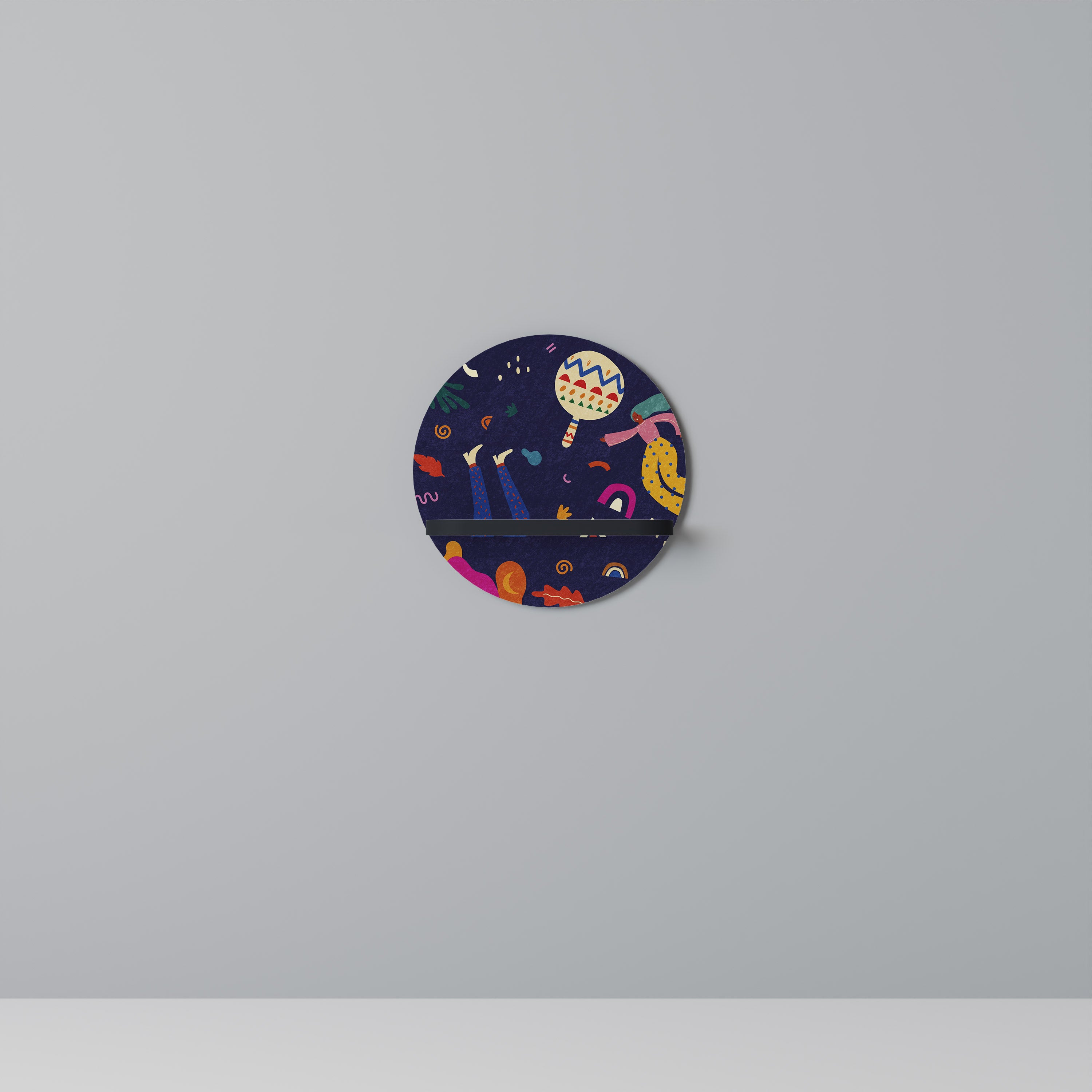 FESTIVE PLEASURES Półka okrągła Czarna