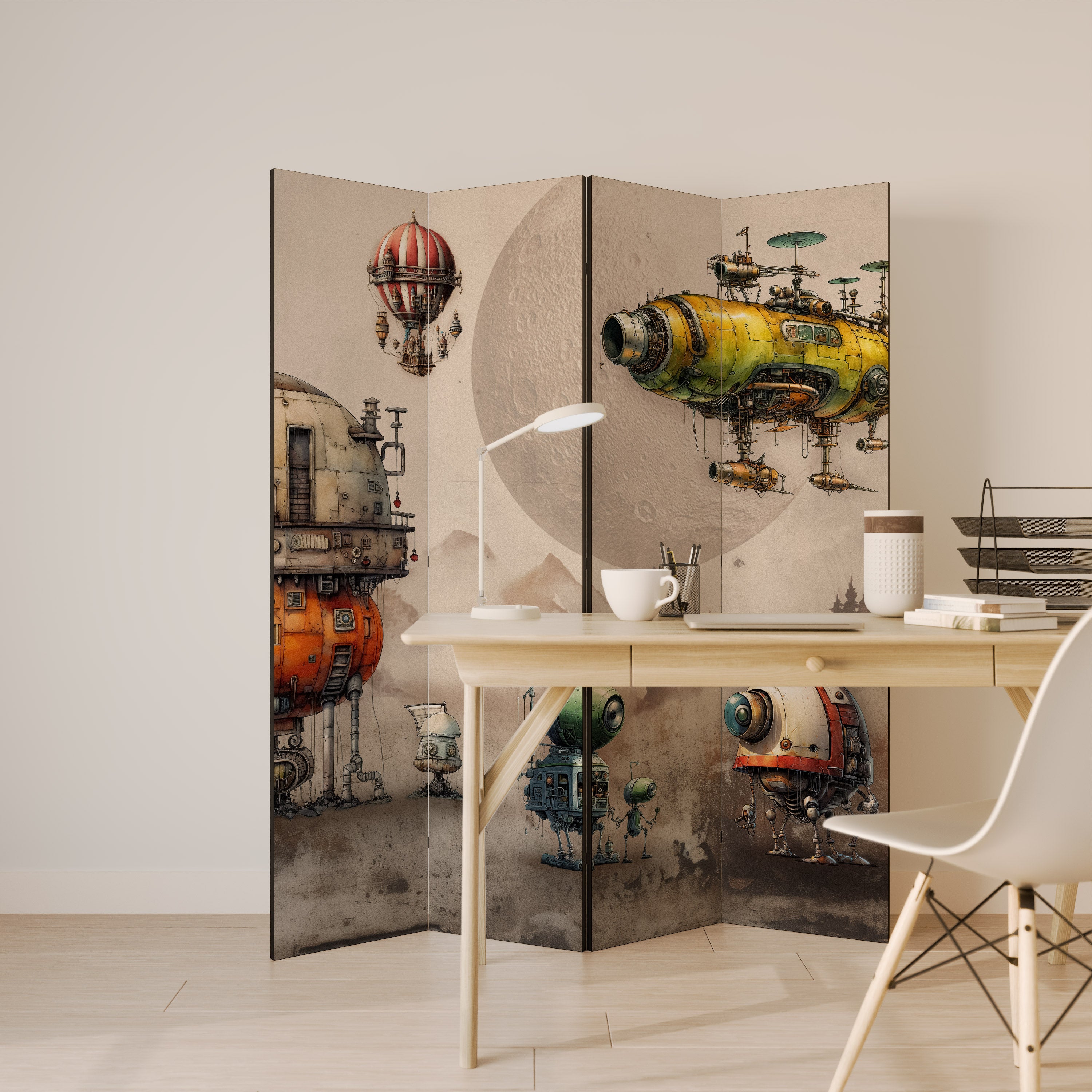 MACHINARIUM MACHINES Dekoracyjny parawan 4-skrzydłowy