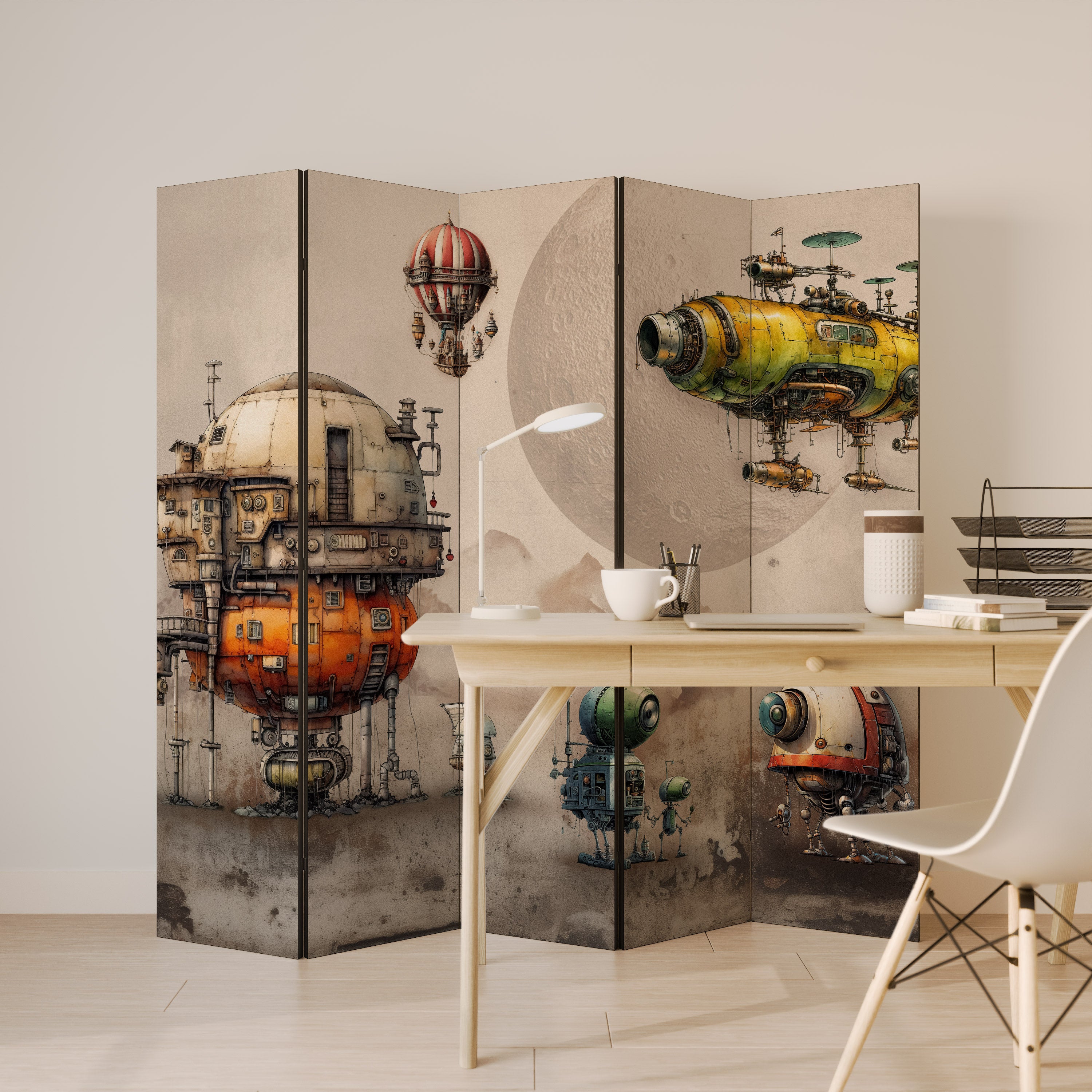 MACHINARIUM MACHINES Dekoracyjny parawan 5-skrzydłowy