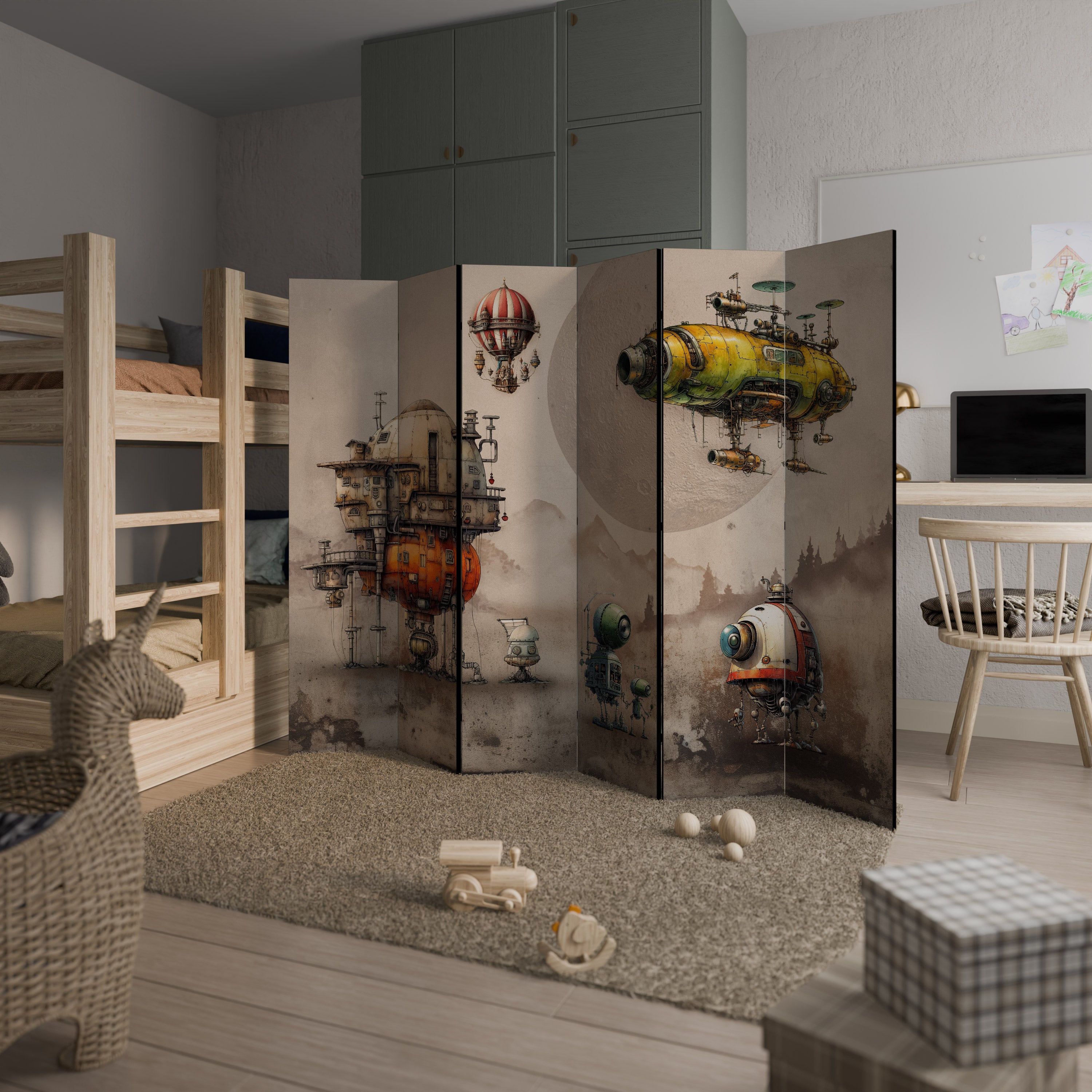 MACHINARIUM MACHINES Dekoracyjny parawan 6-skrzydłowy