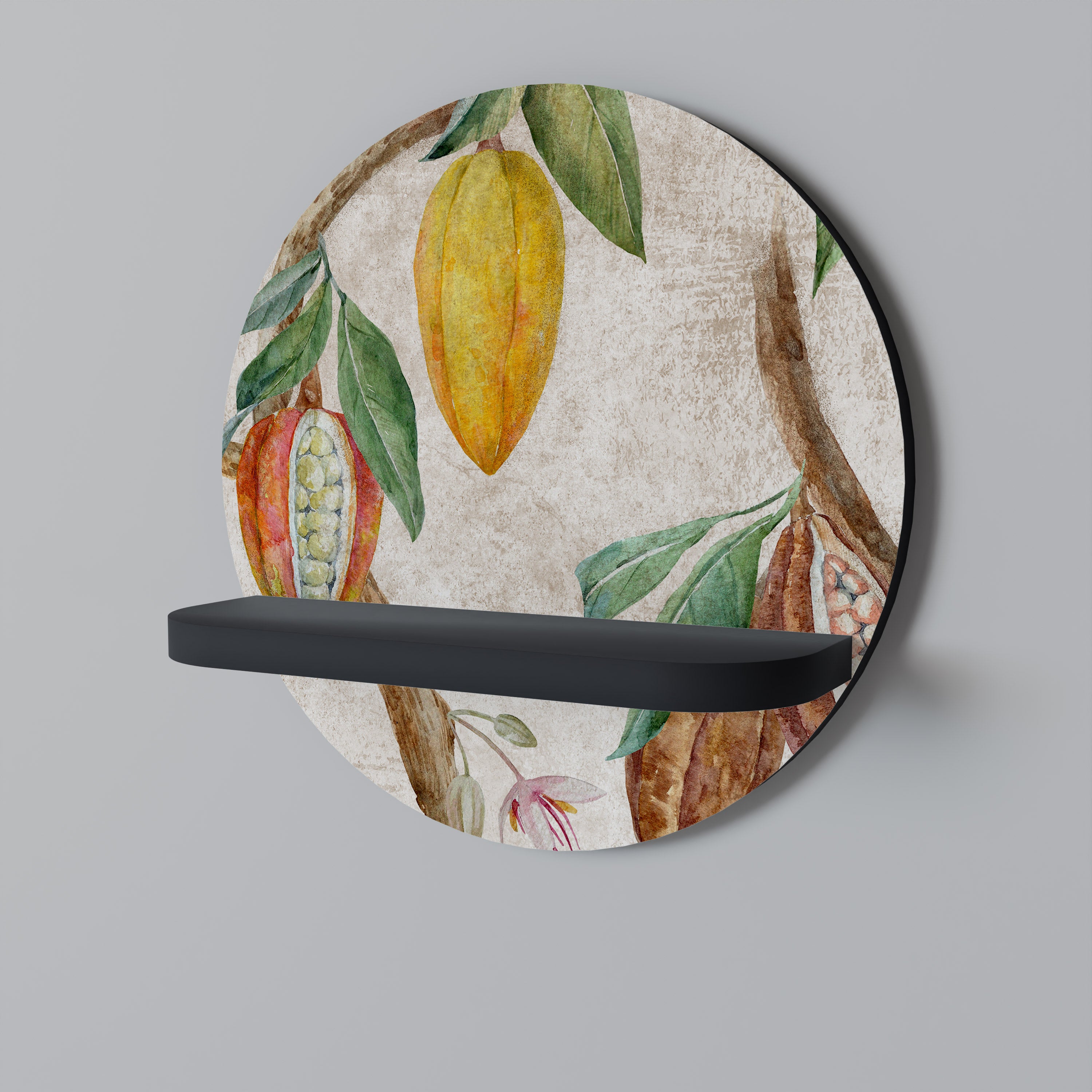 COCOA FRUITS Półka okrągła Czarna